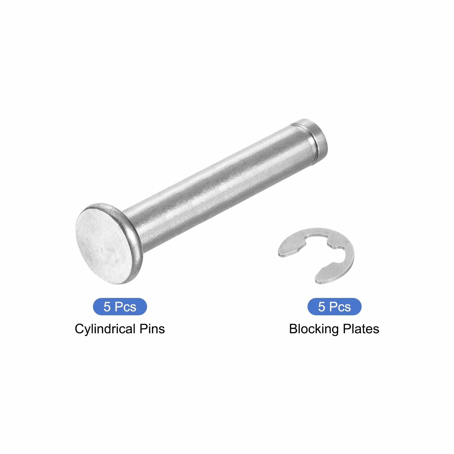 QUARKZMAN 5Set M6x35mm Perno Posizionamento Cilindrico Elastico Acciaio Inossidabile 304 Argento