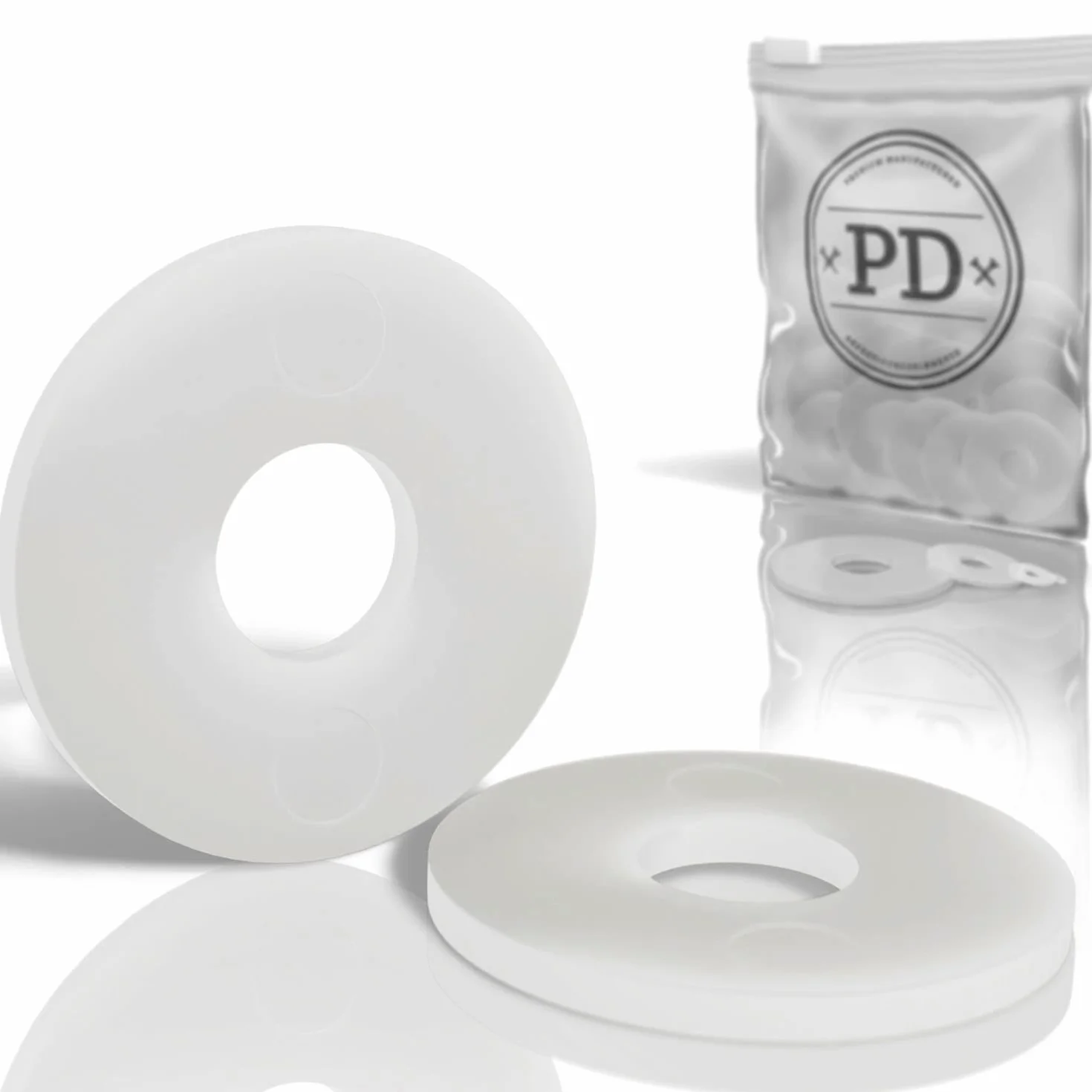 Rondelle M5 in plastica DIN 9021 ISO 7093 nylon PA diametro esterno grande 100 pezzi