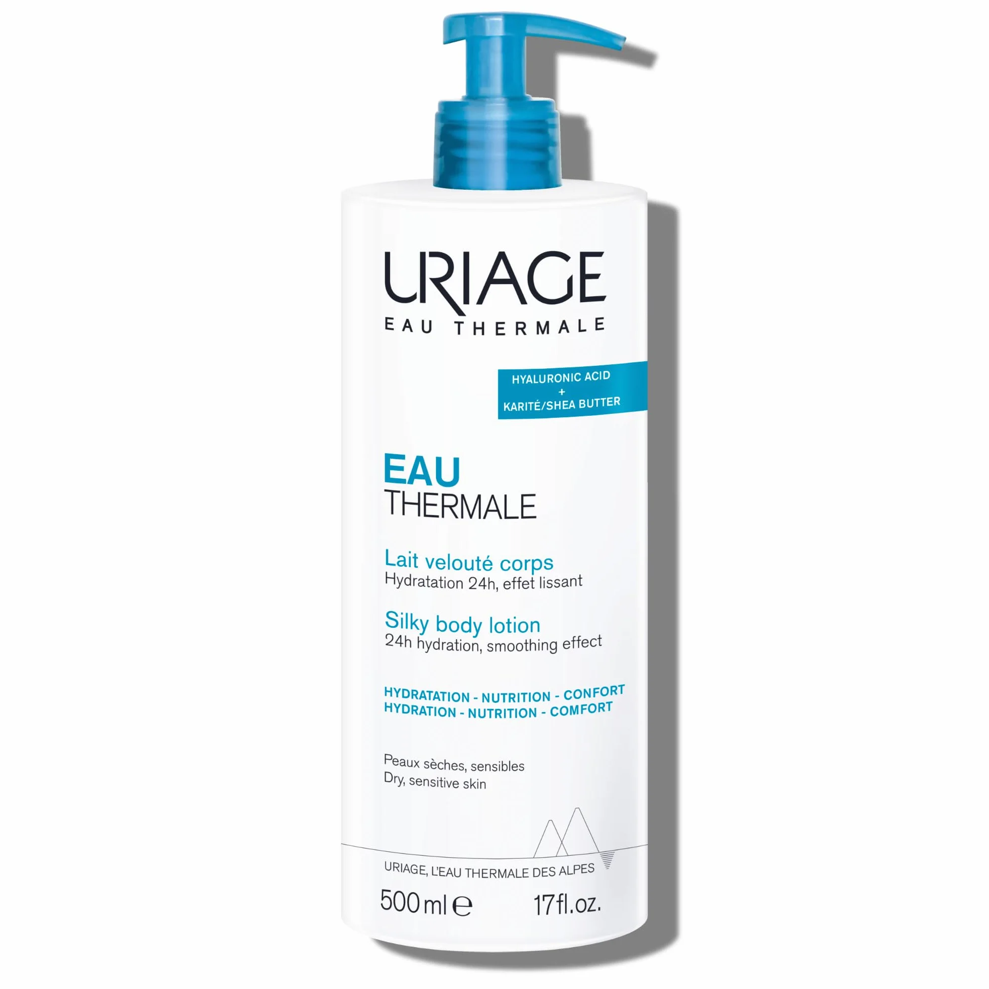 URIAGE EAU THERMALE Latte corpo idratante con BURRO DI KARITÉ E ACIDO IALURONICO I Idratazione intensa per 24 ore. Crema idratante corpo leggera e vellutata I Piacevole profumazione floreale