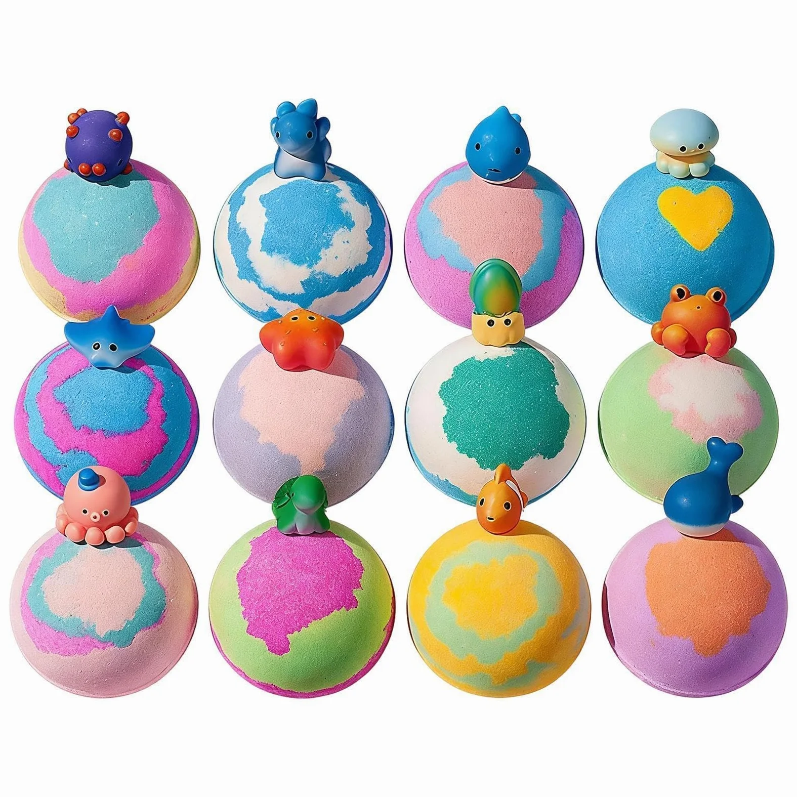 Bombe da Bagno Effervescenti 12 Pezzi Colorate Delicate Effervescenti | Bombe da Bagno Schiumose Regalo Idea Per Adolescenti Famiglia Bambini Figli Figlie