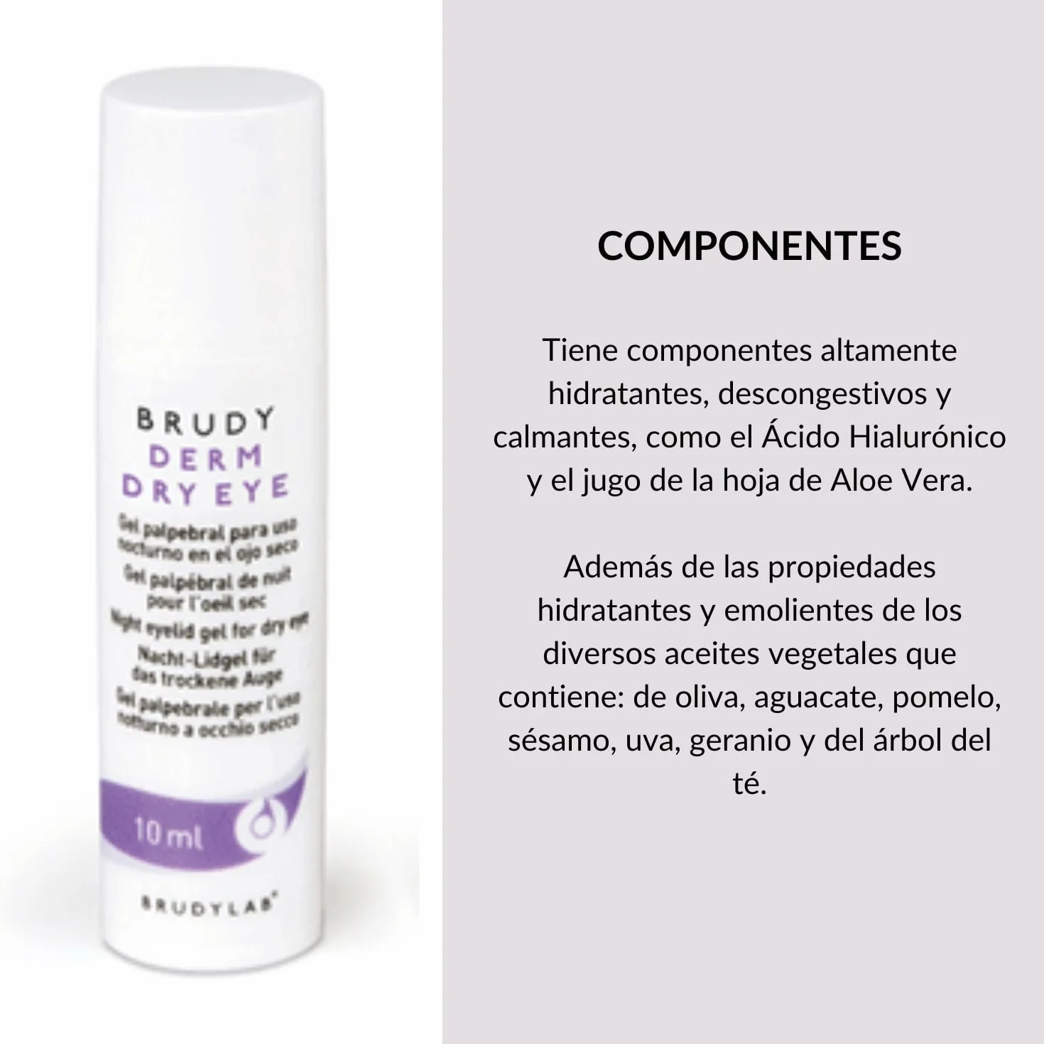 BRUDYLAB - Brudy Derm Dry Eye Gel 10 ml - Gel Idratante Notte per la Pelle delle Palpebre - Cura degli Occhi Secchi - Idrata e Decongestiona la Pelle delle Palpebre