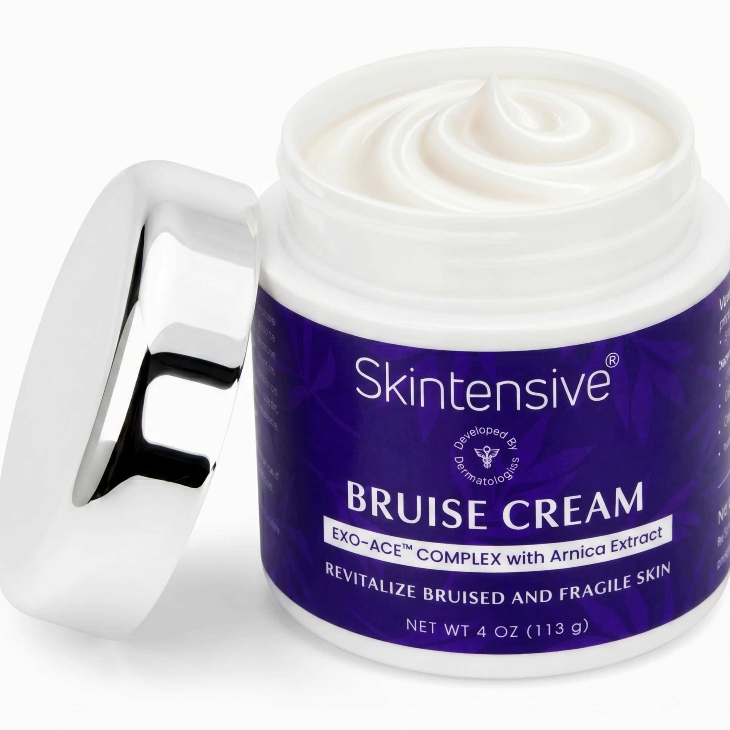 SKINTENSIVE Highest Purity Organic Arnica Plant-Based Bruise Cream for Thin Skin - Moisturizing, Anti-Aging, Healing, and Fading Scar Lotion, Vitamin K C and E, Skin Renewal