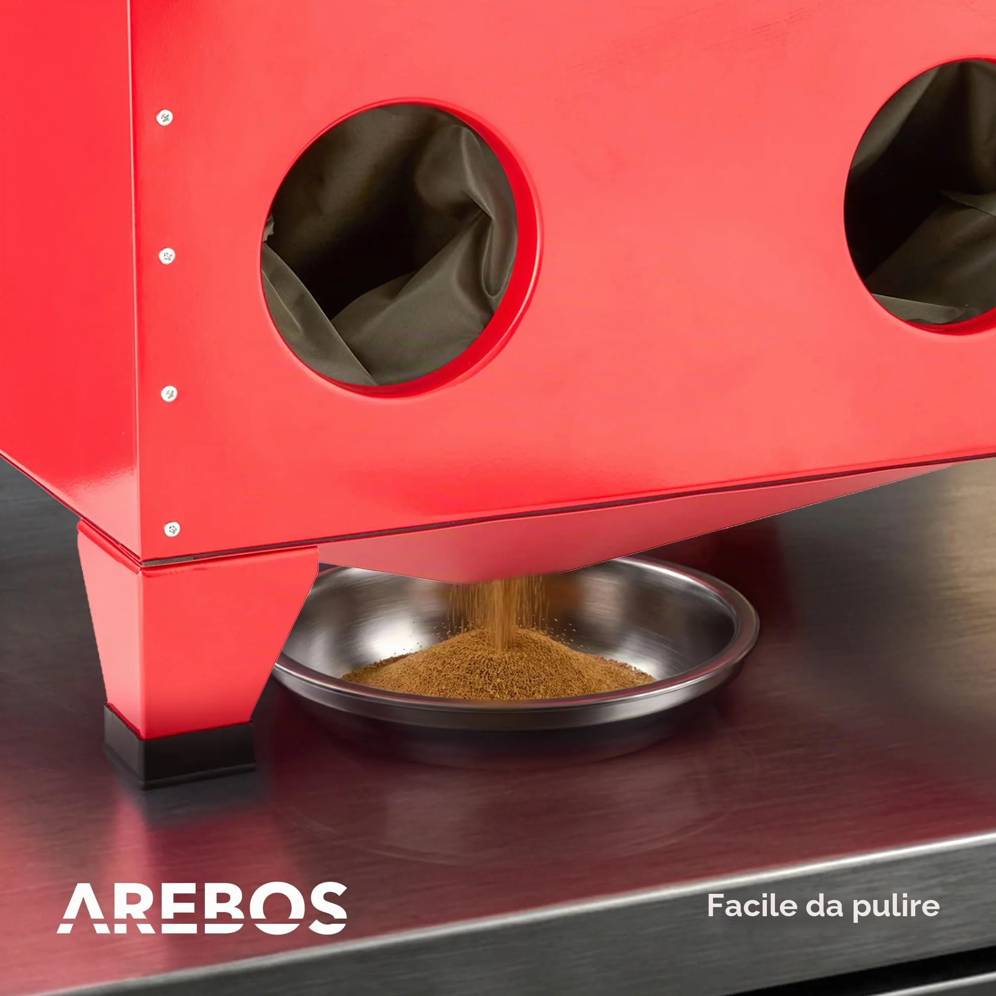Arebos Cabina sabbiatrice 90 litri Sabbiatrice pistola getto 4 ugelli ceramica