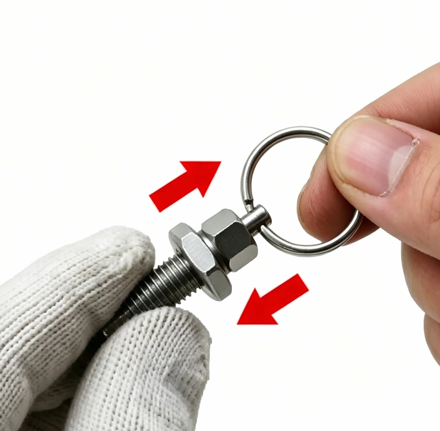 Perni di Bloccaggio a Sgancio Rapido M8x5 mm Inox Girevole Bulloni di Bloccaggio con Anello di Trazione 6 Pezzi