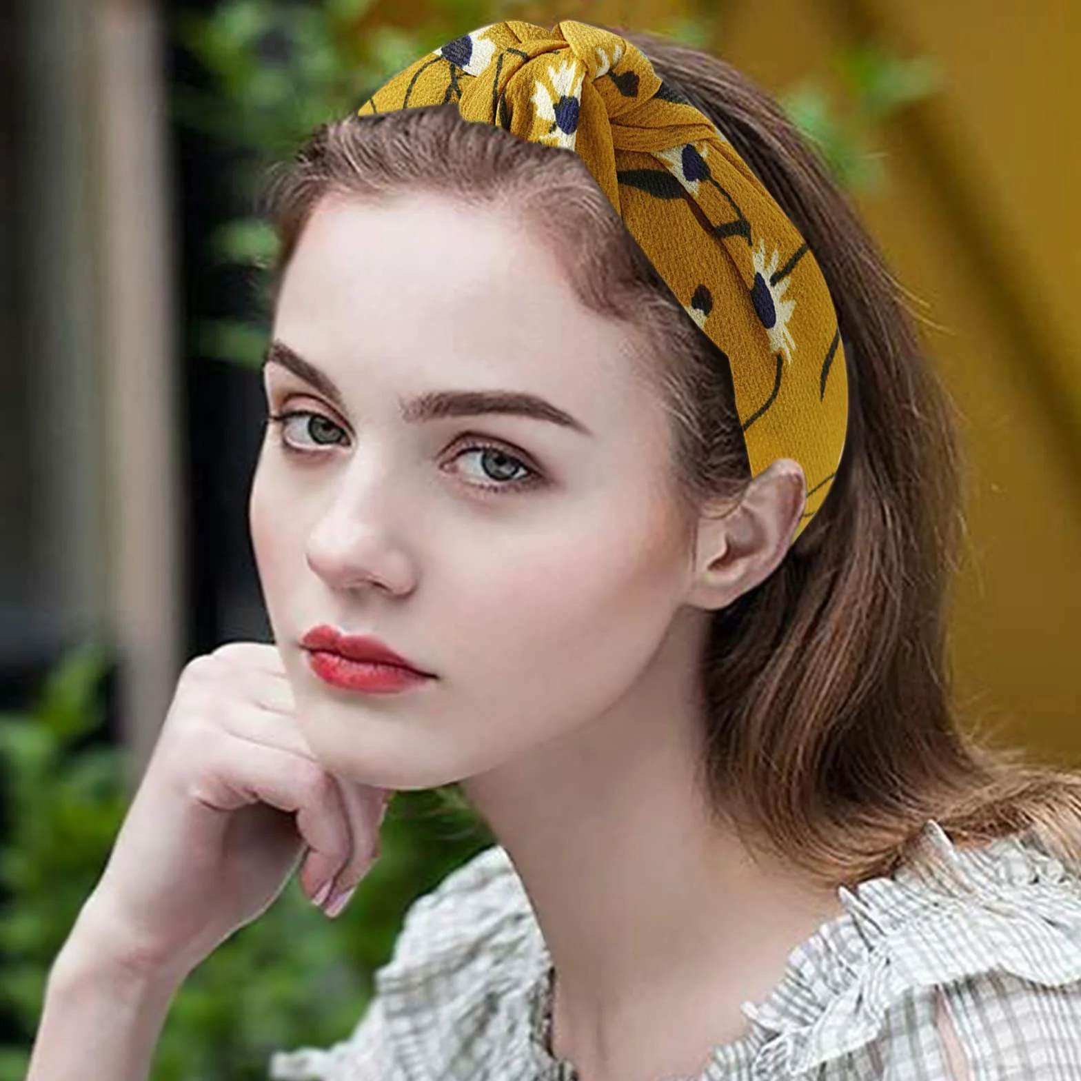 6 Pezzi Cerchietti per Capelli Donna, VEGCOO Fasce Per Capelli Vintage Boho - Elastic Floral Print Fascia per Capelli Accessori per Ragazza Donna