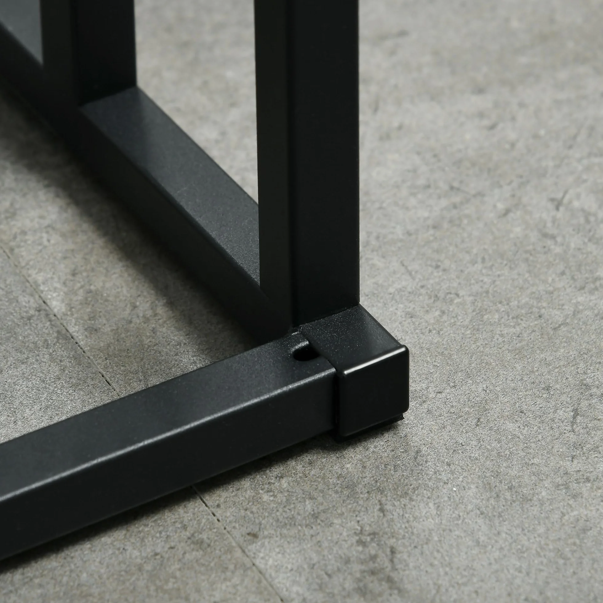 Kleankin Portasciugamani 3 Sbarre Bambù Acciaio Autoportante 45x22.5x86 cm Nero