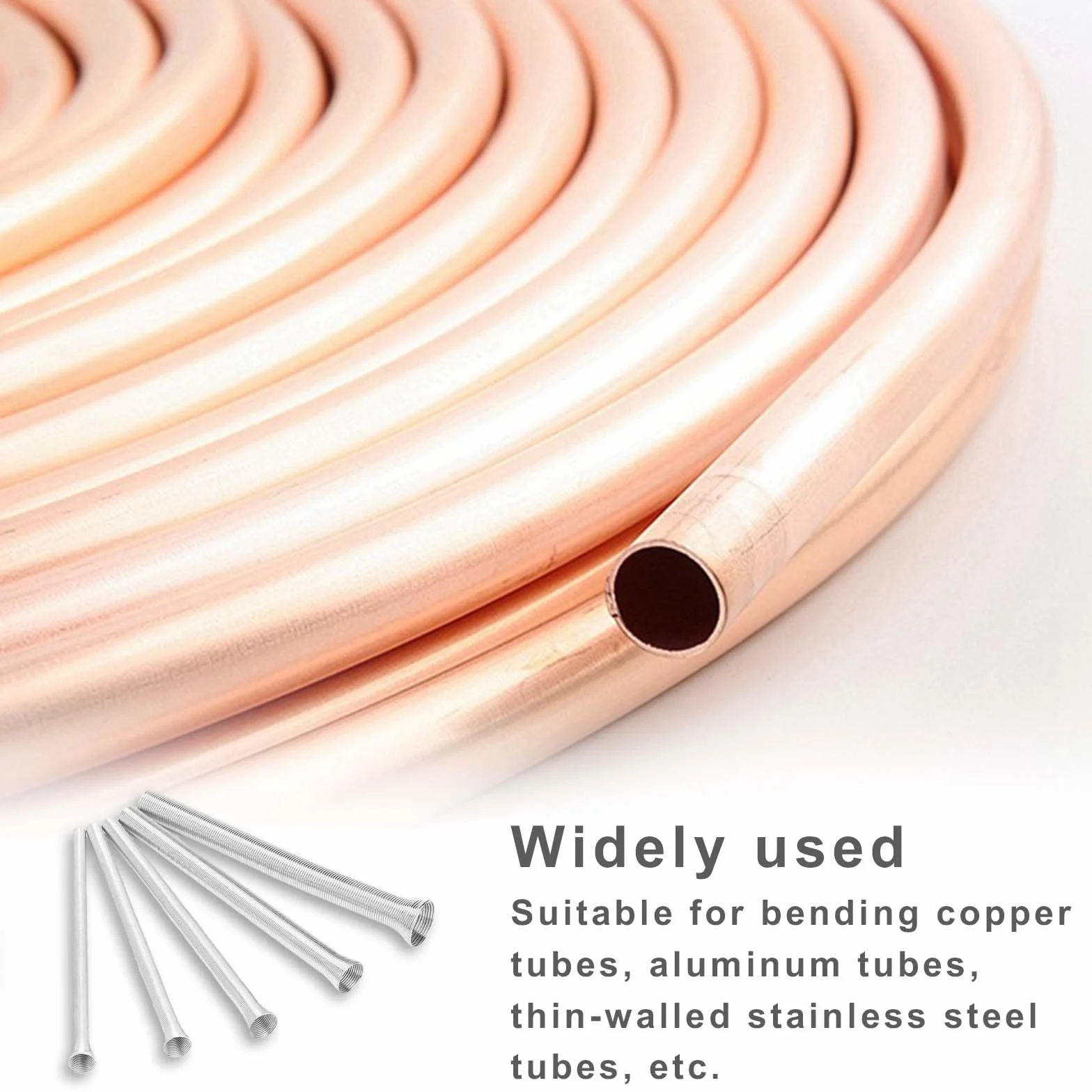 Spring Tube Bender Set 5 Pezzi Piegatrice a Molla per Tubi 1/4'' 5/16'' 3/8'' 1/2'' 5/8'' 210 mm