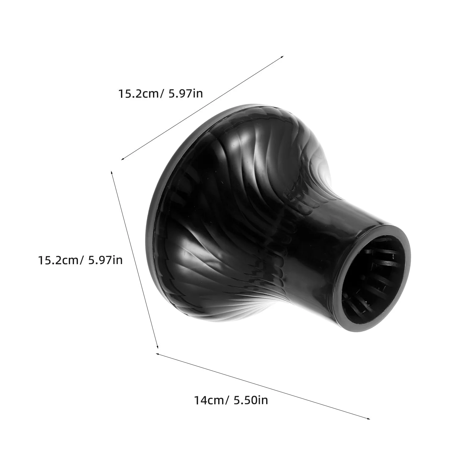 PLAFOPE Diffusore per Asciugacapelli in Plastica Nero Facile da Usare e Resistente Adatto per Bocchetta 4,2-4,8cm per Casa e Salone di Bellezza