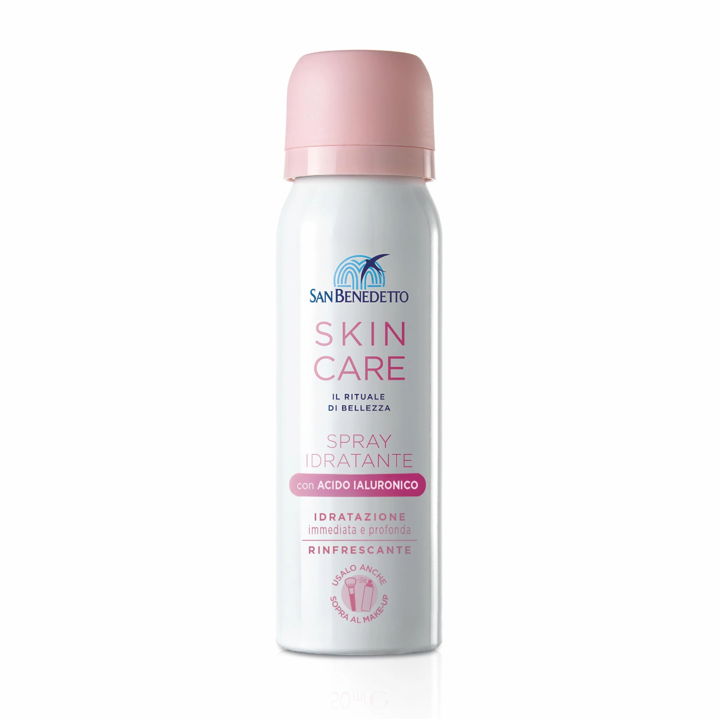 San Benedetto SKIN CARE MIST, Spray Idratante Viso con Acido Ialuronico 50ml, Effetto Nuvola Ideale Sopra il Make-up e in Viaggio, 97% Ingredienti Origine Naturale, Testato per Pelli Sensibili
