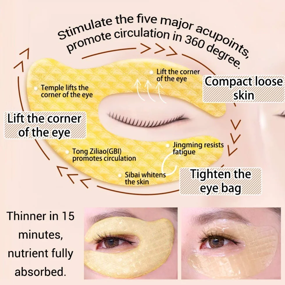 Maschera per gli occhi, Eye Patch, Eye Mask, Occhi Pads, Maschera d'occhio del collagene, Maschere Eye Gel Patches - Idratante, anti-rughe, anti-età, cerchi scuri ed elimina tasche, 5 Pairs