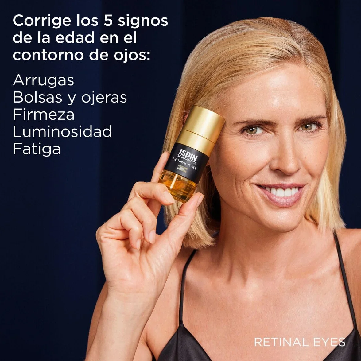 ISDIN Isdinceutics Retinal Eyes (20 ml) | Siero per il Contorno Occhi con Retinale | Rughe, Borse e Occhiaie, Compattezza, Luminosità e Affaticamento | Adatto a Tutti i Tipi di Pelle