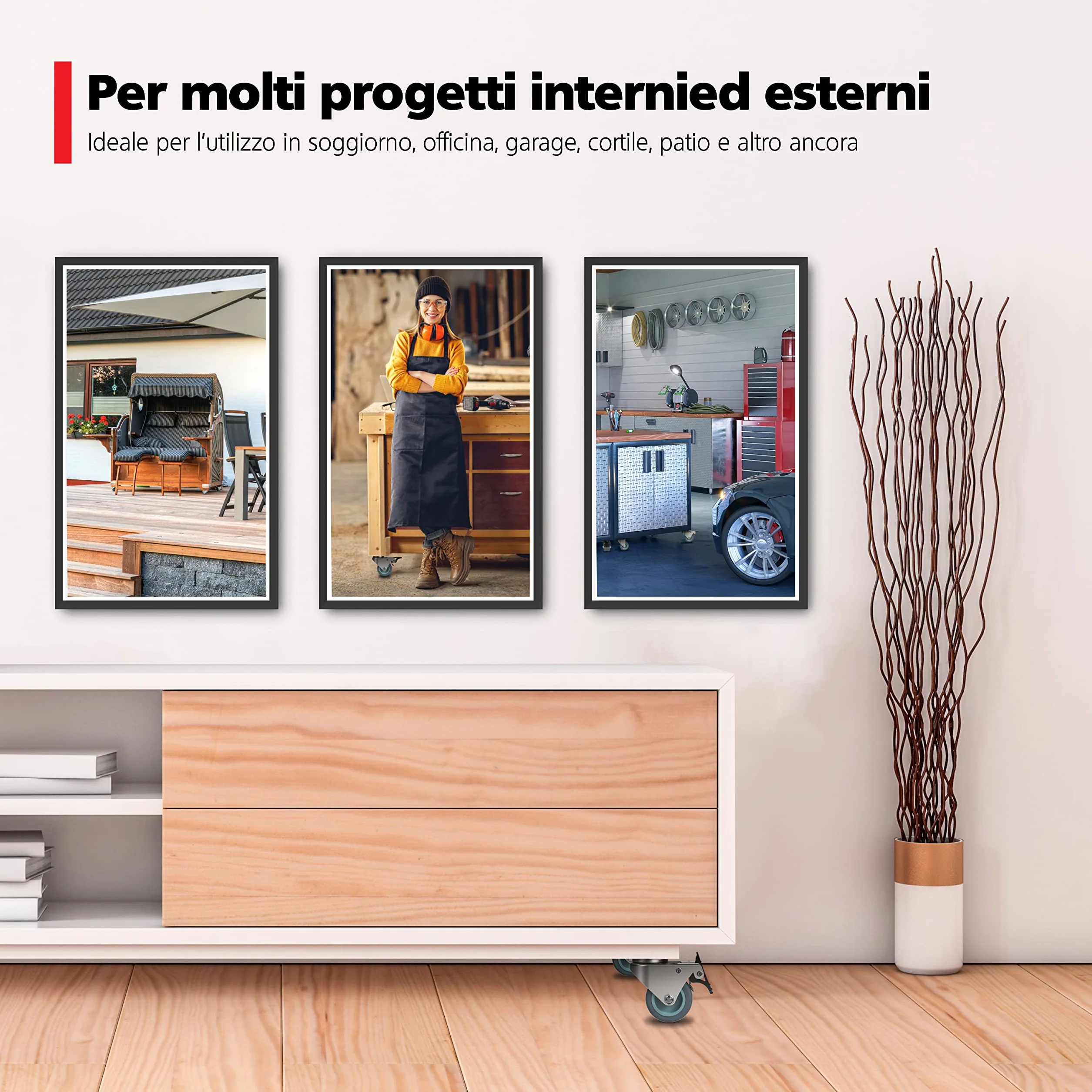 RAVN HAMAN Ruote pivottanti per mobili 50 mm con freno 100 kg - Set di 4 rotelle industriali carichi pesanti