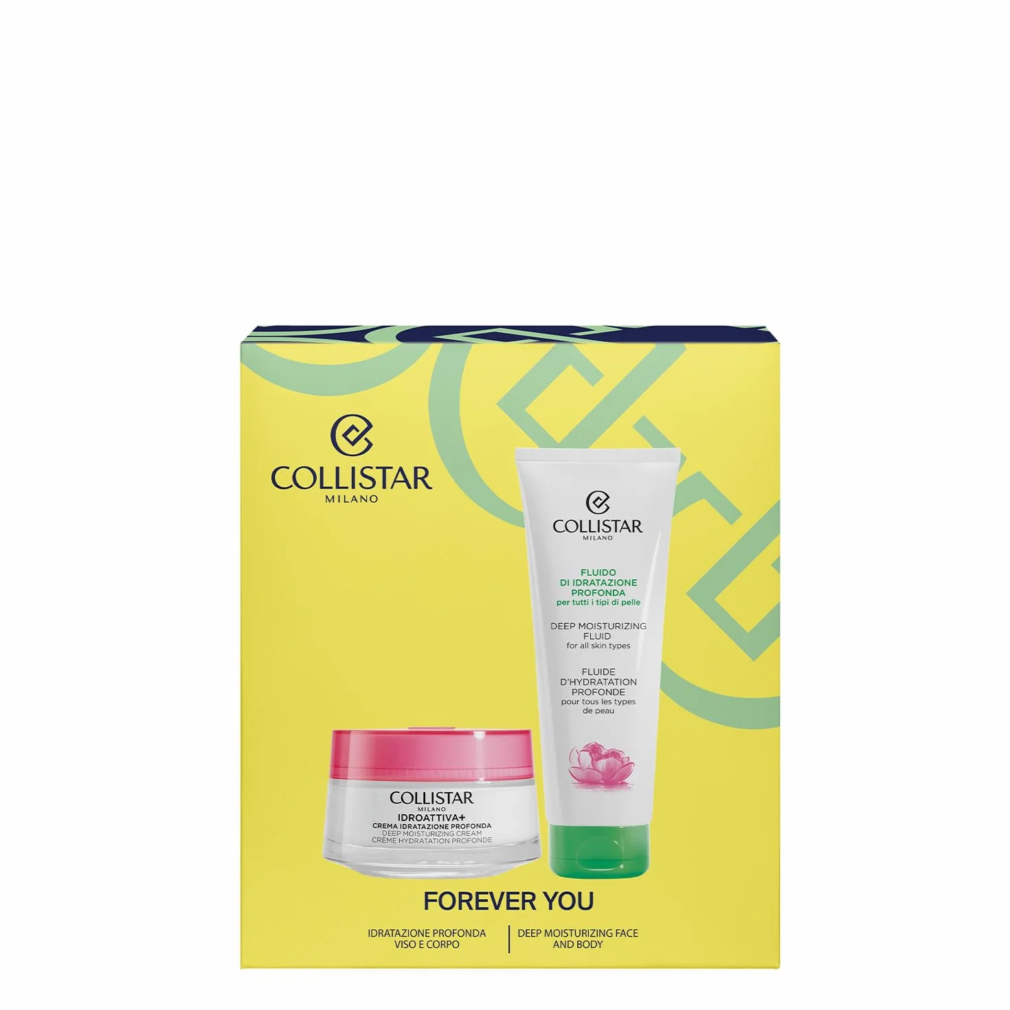 Collistar Cofanetto Viso, Crema Idratazione Profonda 50 ml + Fluido Idratazione Profonda 100 ml, Set Regalo Idratante e Protettivo, Formula Vegan