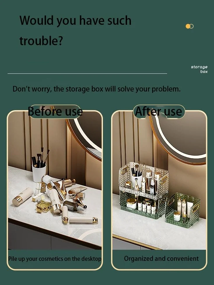 Organizzatore per Il Trucco in Acrilico di Due Dimensioni, cassetti portaoggetti per Gioielli, Cura delle Unghie, Cura della Pelle, Organizer da scrivania Ideale per cassettiere e Bagno, Scatola Port