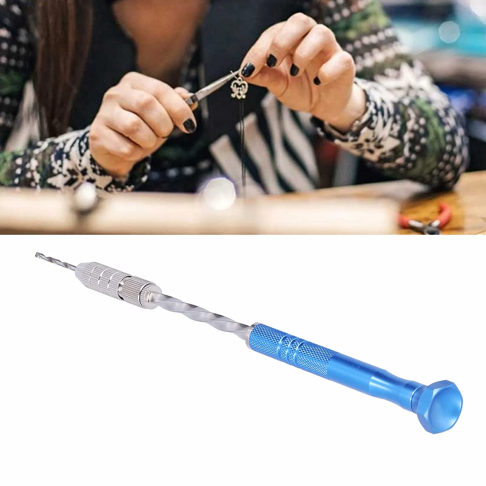 Trapano da Intaglio Manuale Resistente all'Usura 10 Diverse Dimensioni per Assemblaggio Elettronico e Fai da Te