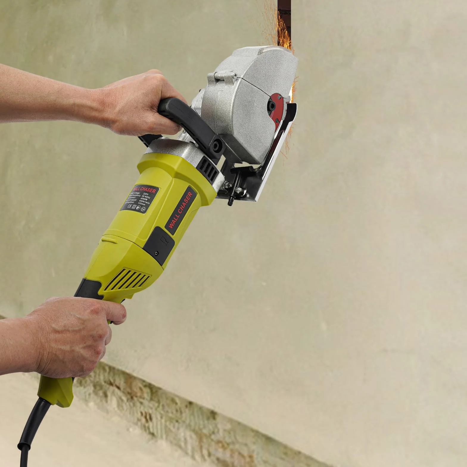 Fresa per scanalature calcestruzzo 4000 W 6500 giri/min 5 lame 37 mm 48x16x4 cm
