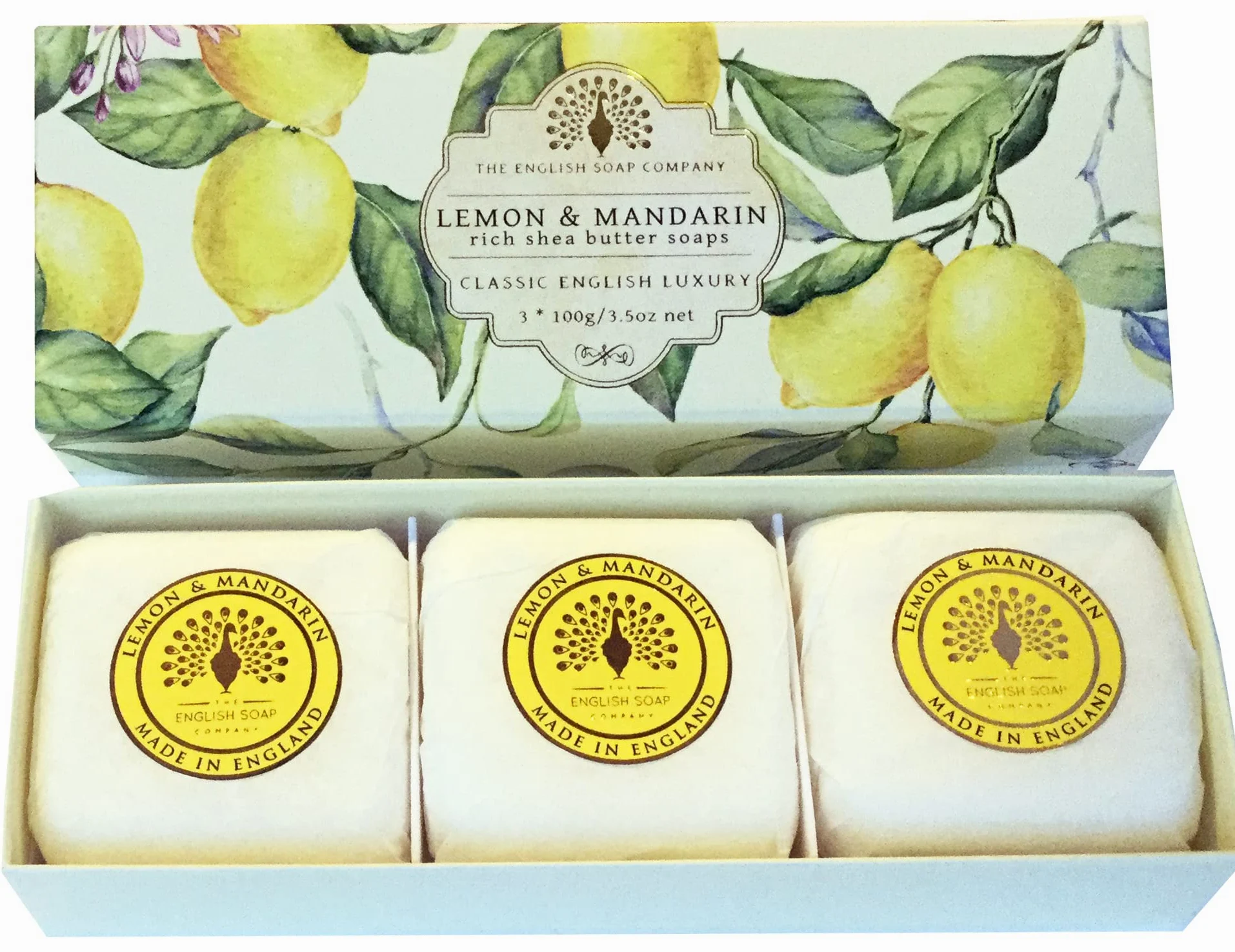 Scatola regalo a mano Sapone 3 x 100g Lemon & Mandarino