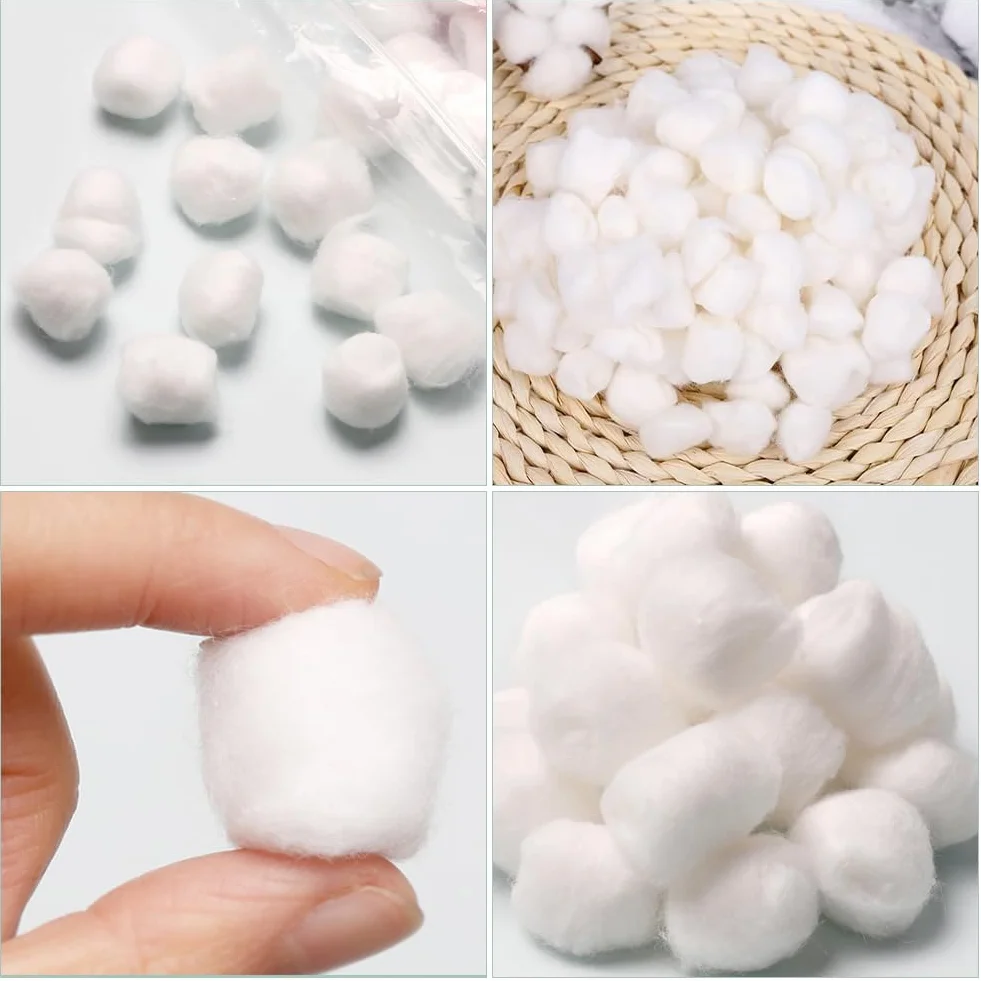 Batuffoli di Cotone Bianchi, Palline di Cotone per Trucco - 200 Pezzi