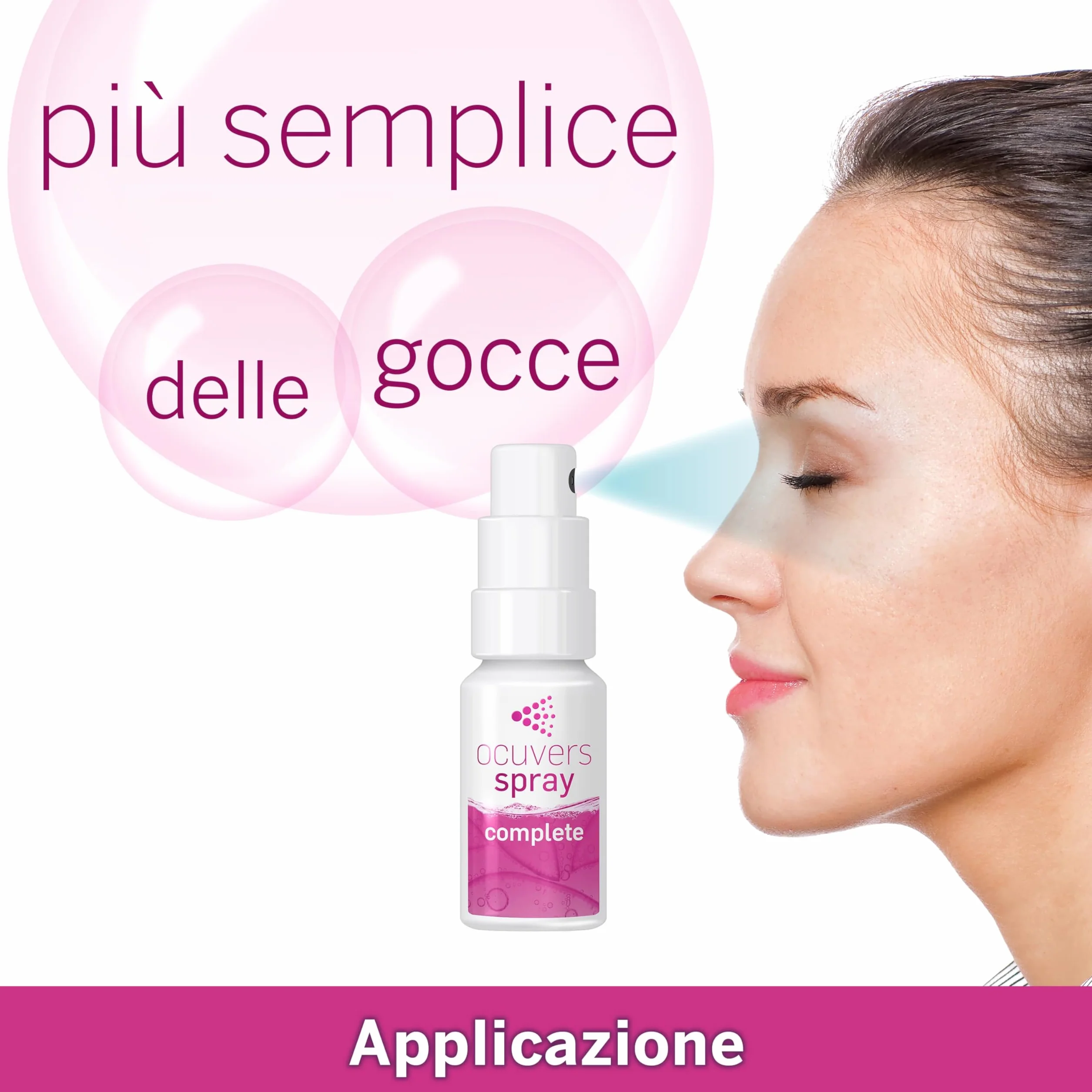 Ocuvers Complete spray oculare con 0,3% di acido ialuronico, liposomi, aloe vera, vitamina B5 e vitamina E – Spray per occhi secchi – L’alternativa alle gocce oculari, 10 ml