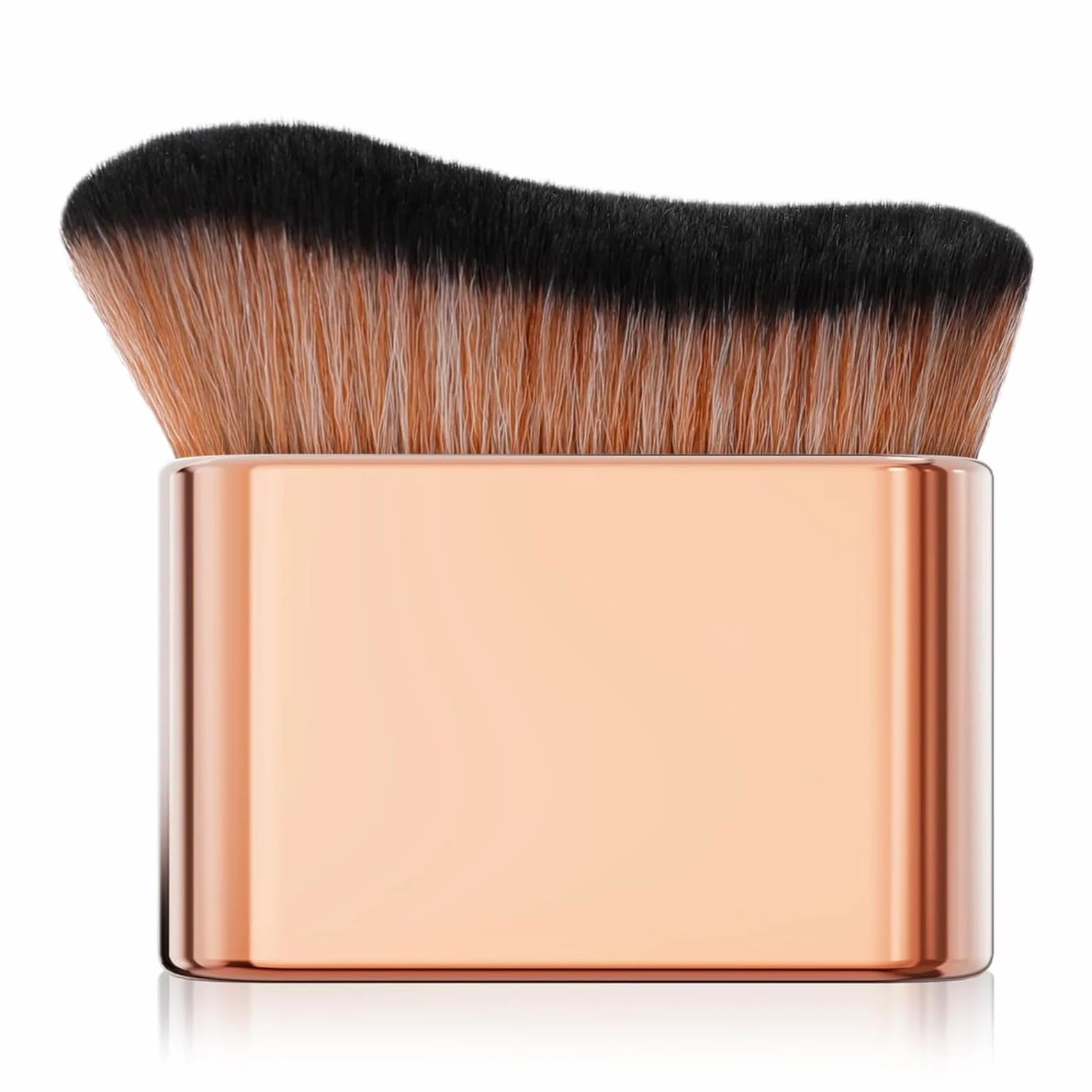 1 Pennello per Fondotinta Ondulato in Rosa Oro, Pennello Autoabbronzante e Bronzer Professionale per Viso e Corpo, Applicatore Ergonomico ad Alta Densità