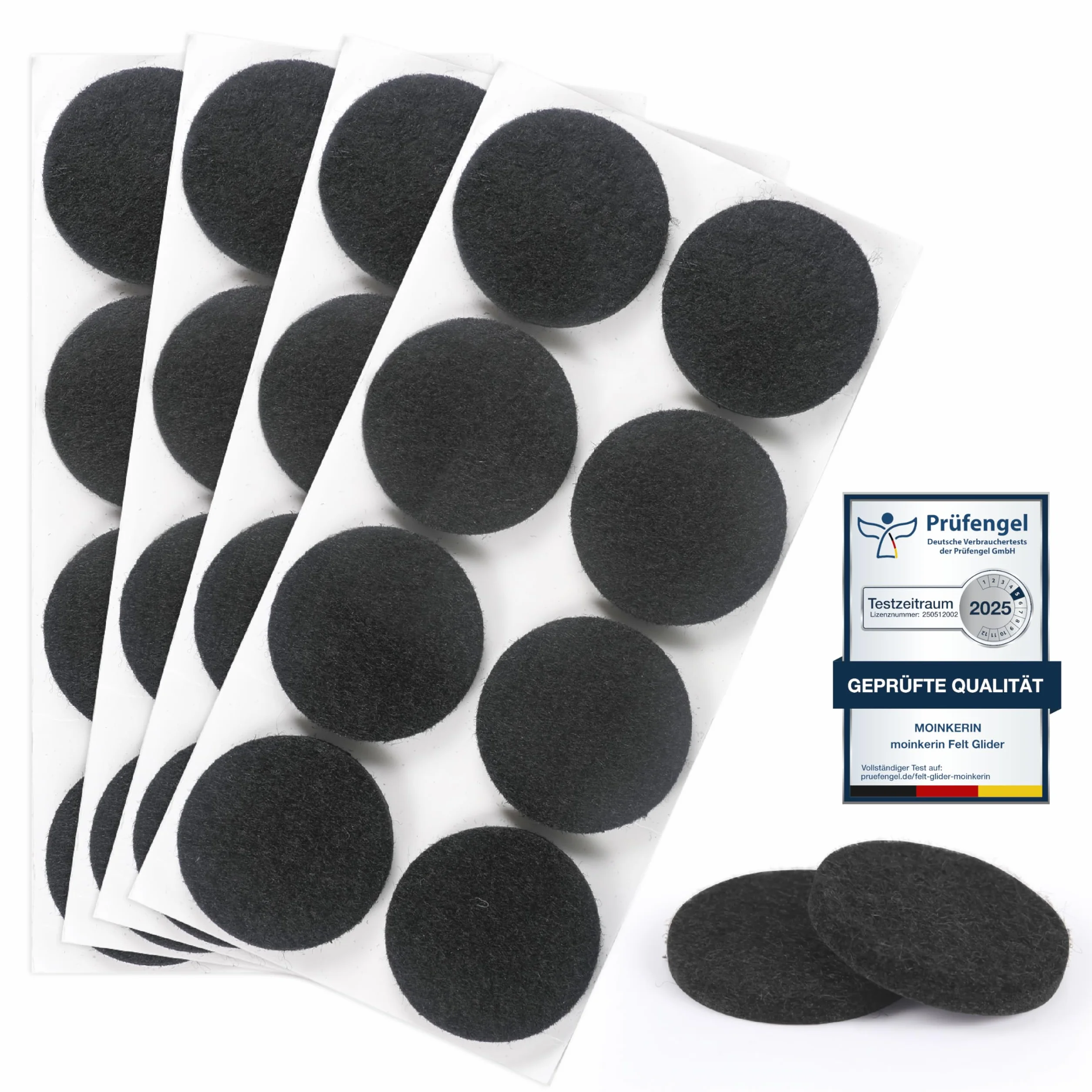 Feltrini Autoadesivi per Sedie 35mm 5mm Spessore Antigraffio Riduzione Rumore Nero 32 Pezzi