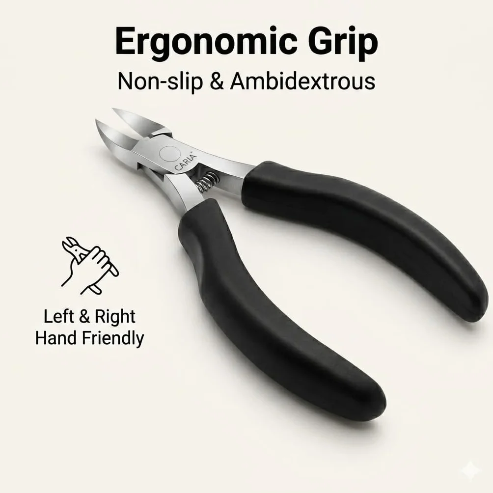 Tagliaunghie per Unghie Incarnite in Acciaio Inossidabile, Tronchesina Angolata per Unghie Spesse, Lama Affilata per Taglio Preciso, Impugnatura Soft Grip, Custodia Regalo