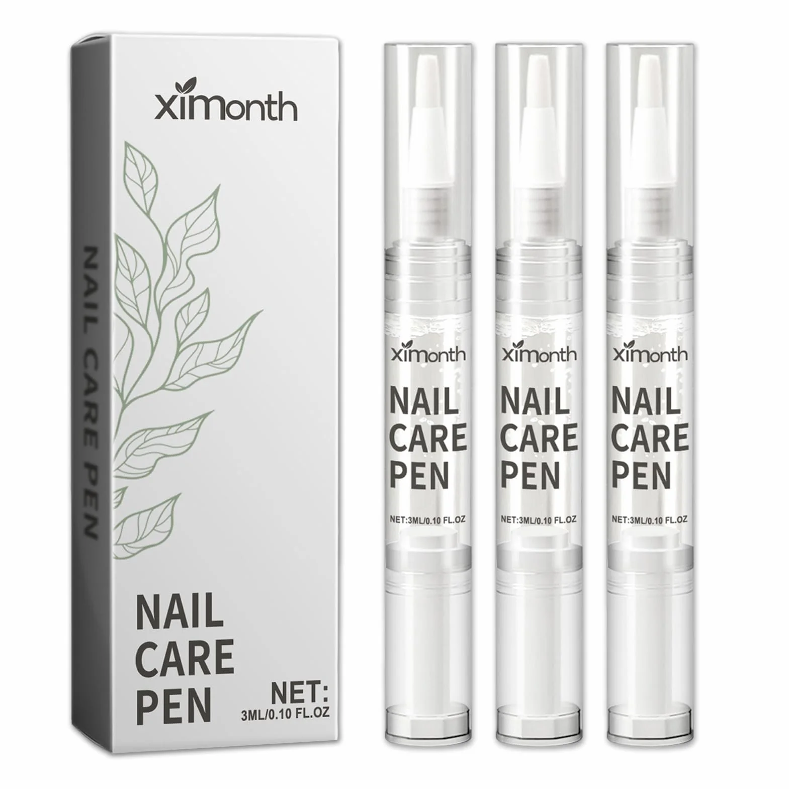 3 Pezzi Nail Care Pen, Arricchito con Olio di Jojoba, Olio di Cocco, Burro di Karitè, Estratto di Aloe Vera, Vitamina E
