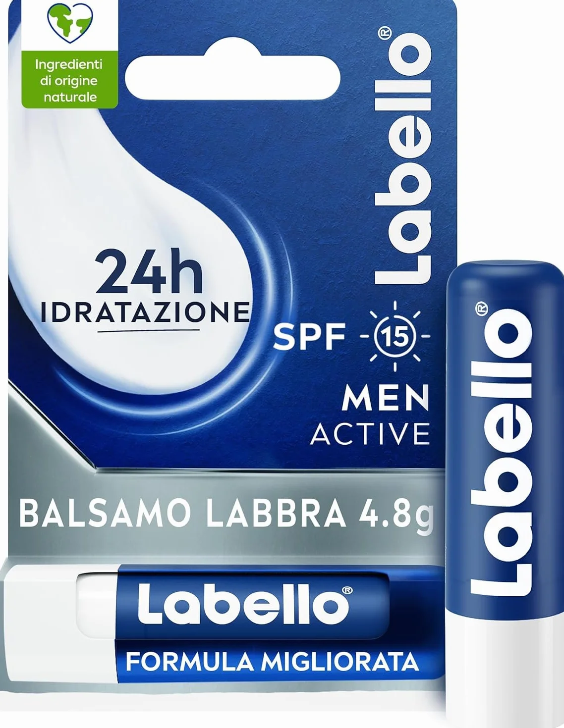 Labello Active For Men Balsamo labbra SPF15 4.8 g burro di karité