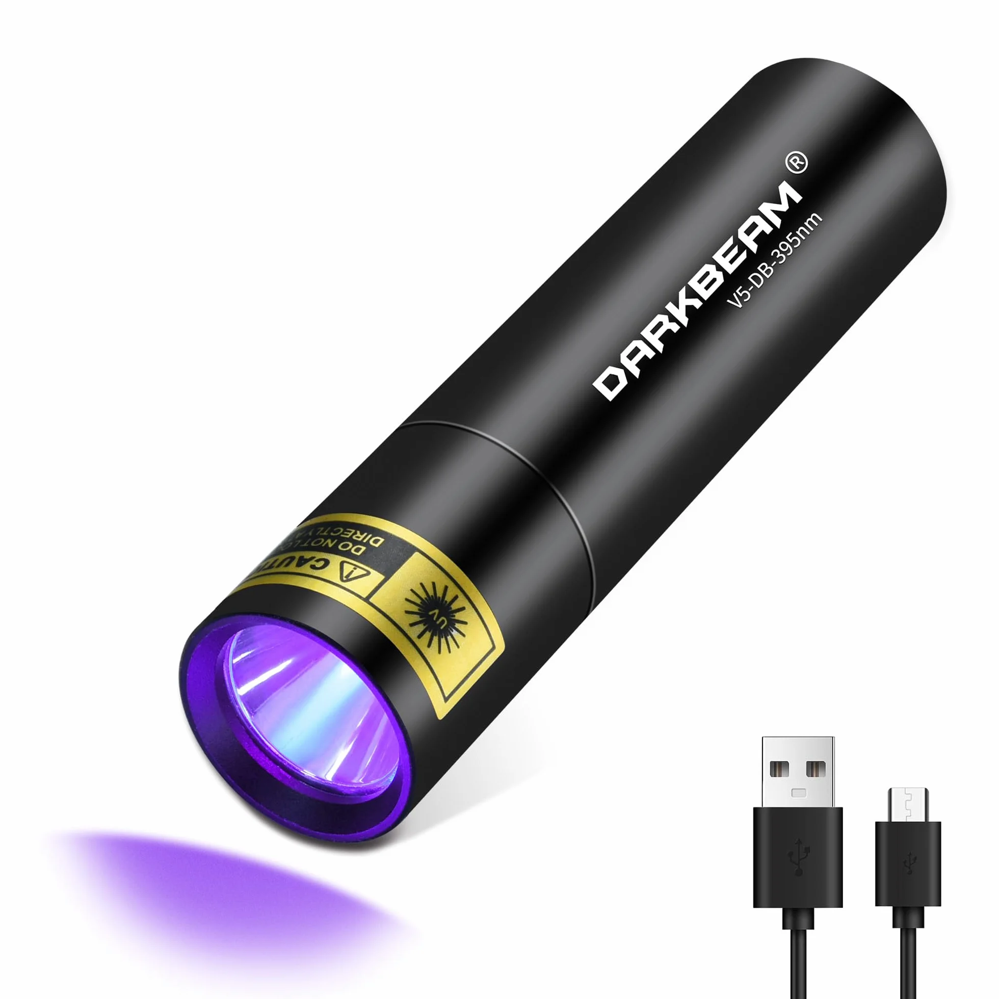 DARKBEAM Torcia UV Ricaricabile 395nm, Lampada di Wood LED Mini Portatile USB per resina epossidica