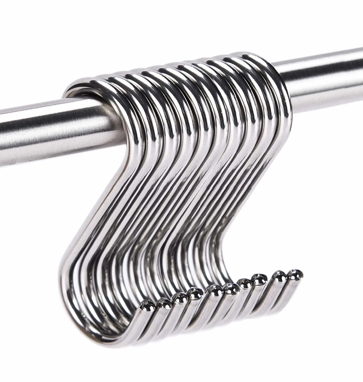 Ganci a S in Acciaio Inox 304 Altezza 6.8cm Diametro 4mm 10 Pezzi Multiuso
