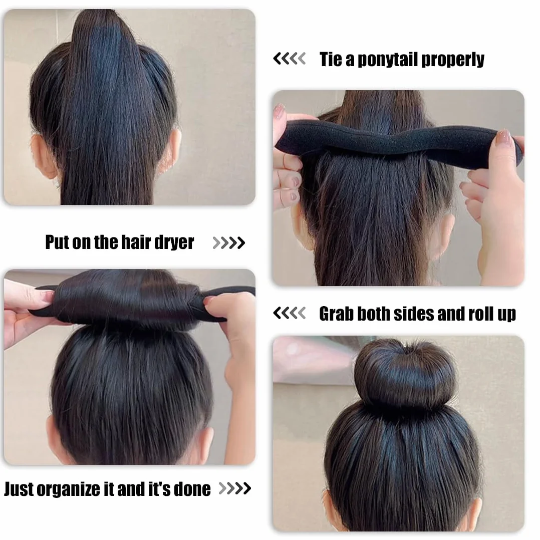 4 Pezzi Chignon per Ciambella, Spugna Clip Twist Curler Chignon, Facili e Veloci per Capelli con Accessori in Spugna, per Bambine e Donne, per Bambine e Donne