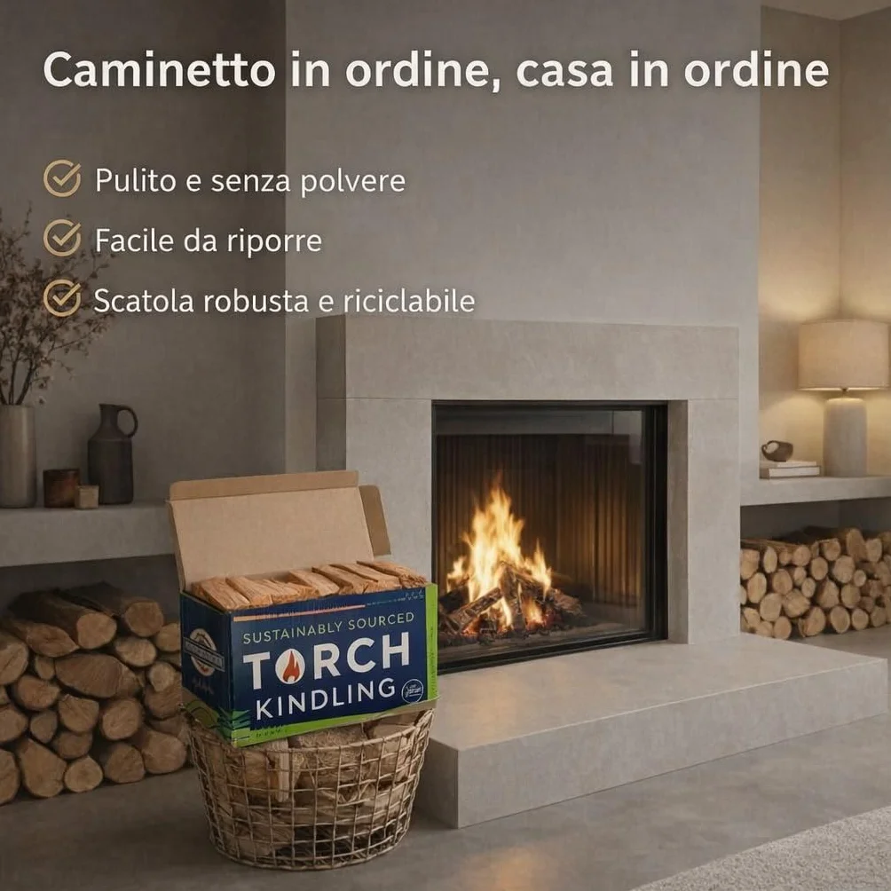 Accendifuoco naturale essiccato in forno 2,5 kg bastoncini per stufa a legna barbecue camino