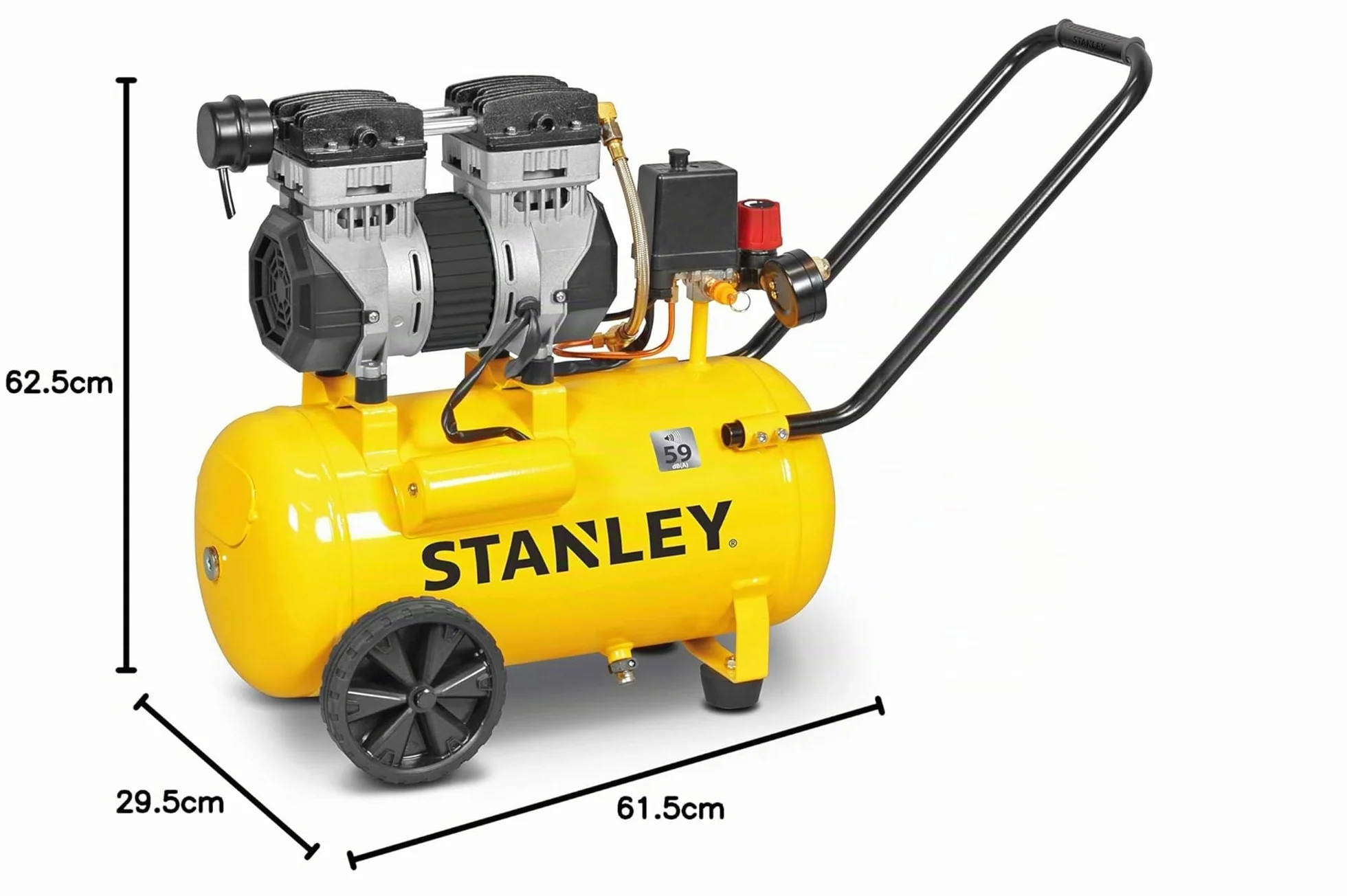 STANLEY COMPRESSORE SILENZIATO SENZA OLIO 24L 1,3 HP 8 BAR 1500 WATT 230 V