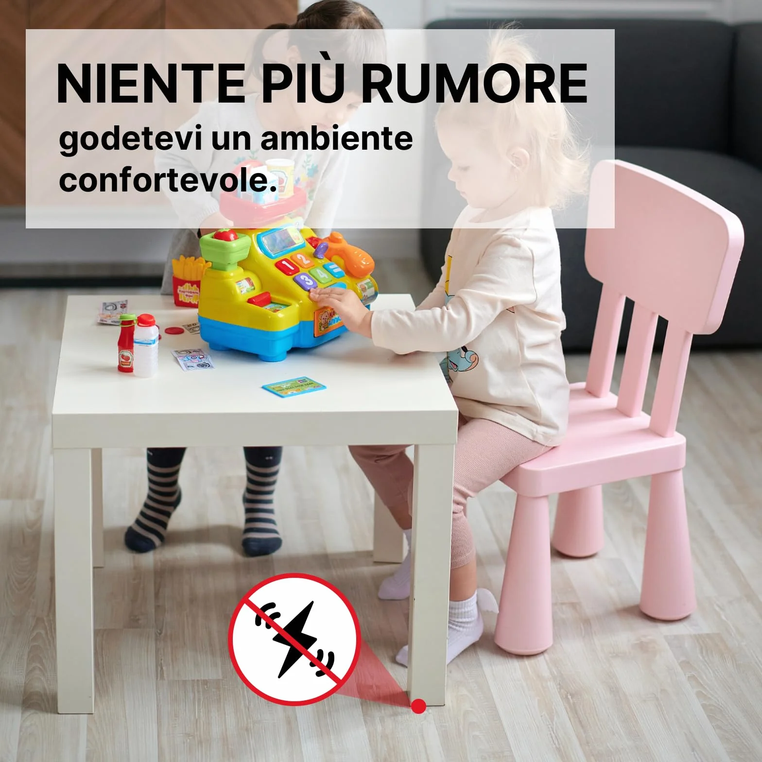 Feltrini Adesivi per Mobili 225 Pezzi, Rotondi Quadrati 3mm, 8 Taglie, Antiscivolo per Sedie Pesanti - Grigio