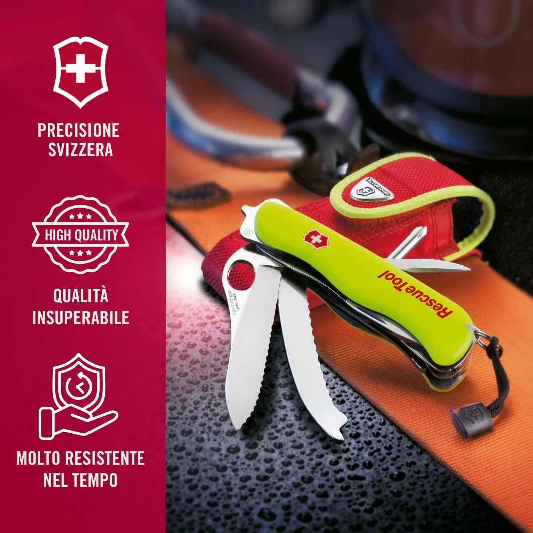 Victorinox Rescue Tool MW Oryginalny Scyzoryk 13 Funkcji Lama Falista Śrubokręt 7 mm Blokada Jedną Ręką
