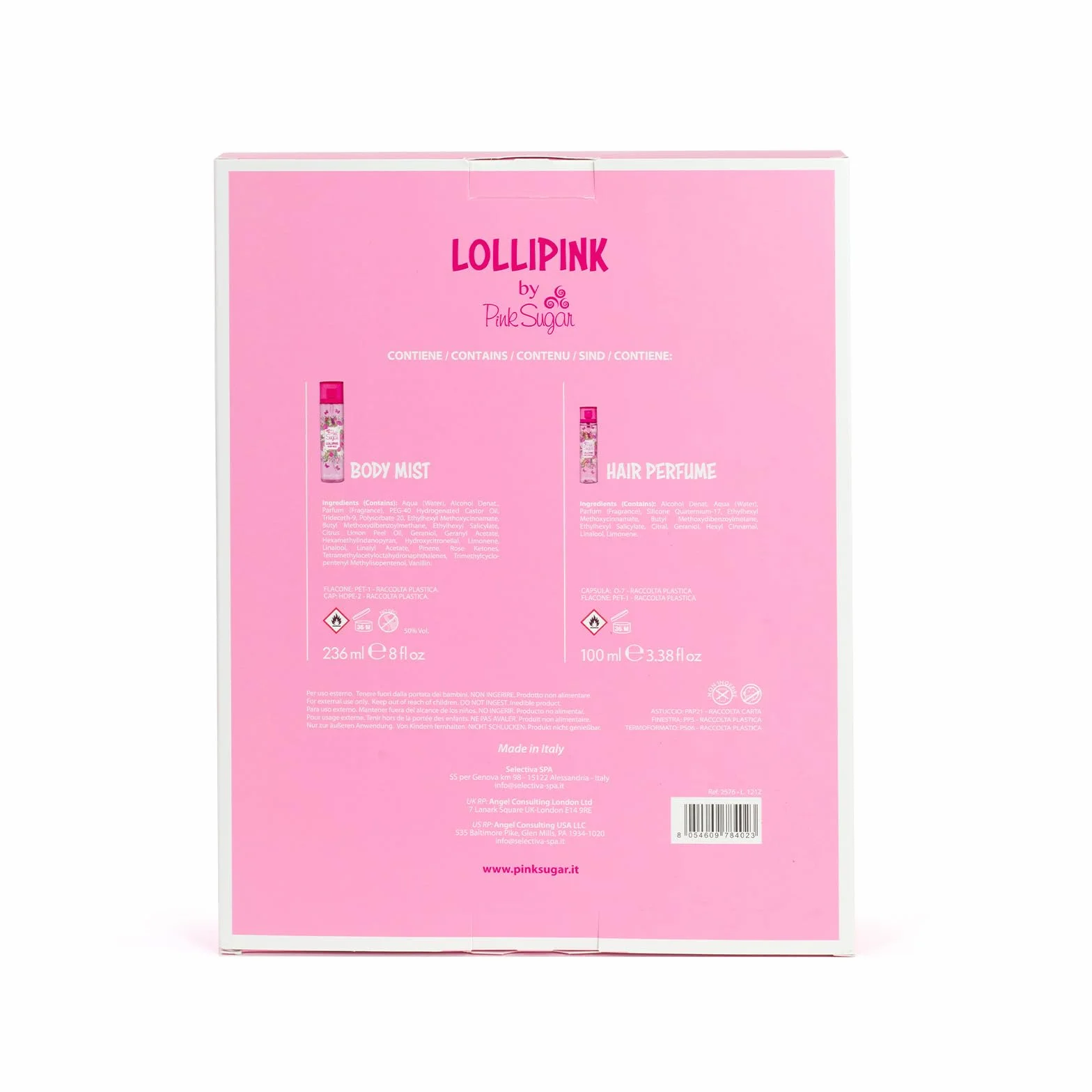 LOLLIPINK BY PINK SUGAR COFANETTO con BODY MIST 236 ML + HAIR PERFUME 100 ML