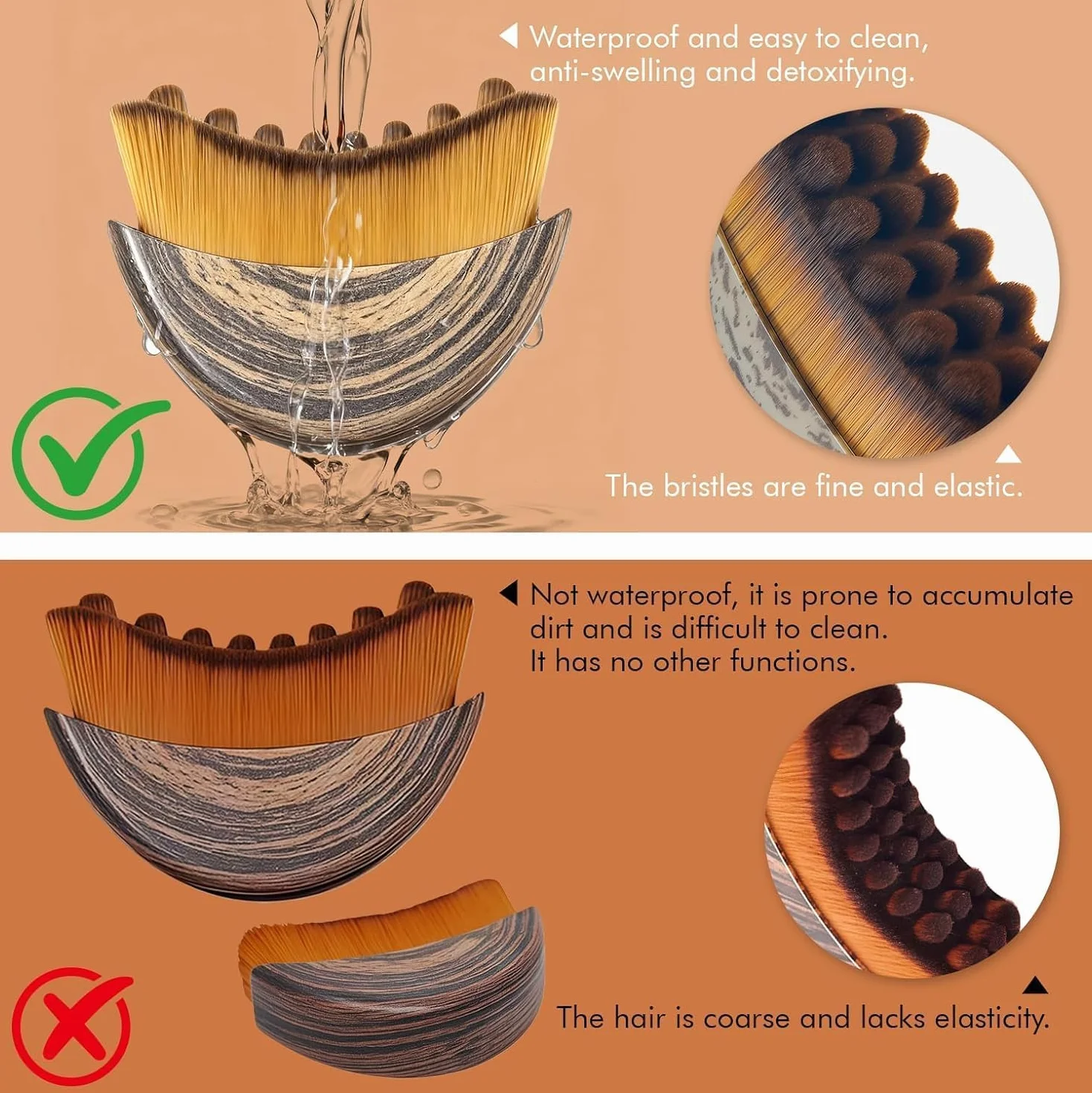 2 Pezzi Pezzi Spazzola per Contorno Linfatico, Massaggiatore Linfatico per Viso, Scolpire Mento e Mascella, Si Adatta Alla Pelle per Alleviare la Fatica.