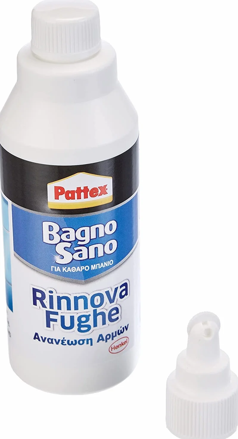 Pattex Silicone bianco per rinnovare le fughe tra le piastrelle, Stucco con applicatore a rotella, 1x125ml