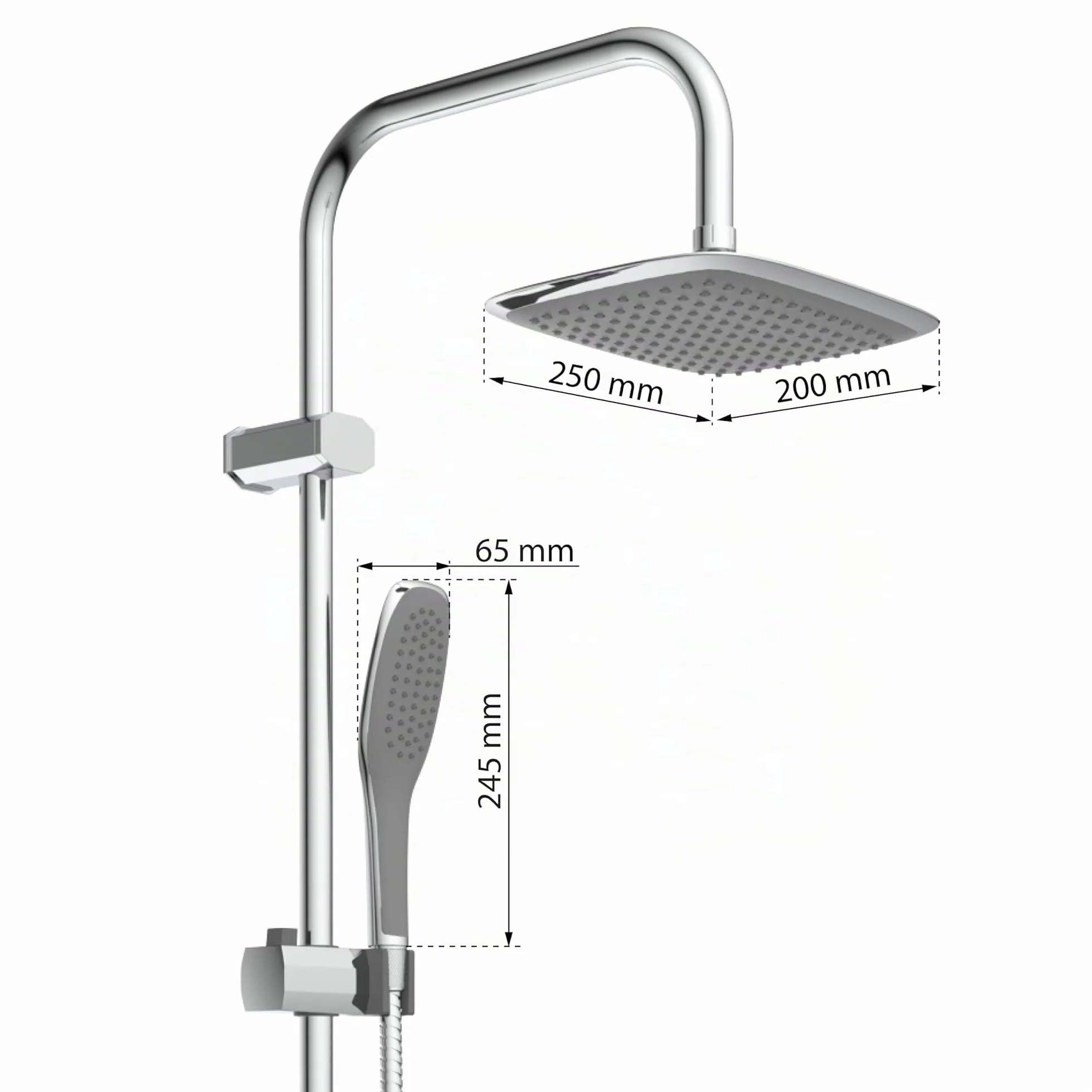 EISL EASY FRESH DX12006 Set doccia senza rubinetto colonna doccia pioggia grande doccetta cromato