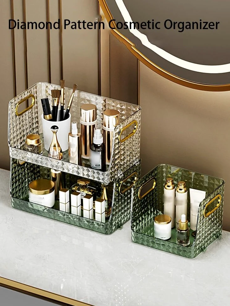 Organizzatore per Il Trucco in Acrilico di Due Dimensioni, cassetti portaoggetti per Gioielli, Cura delle Unghie, Cura della Pelle, Organizer da scrivania Ideale per cassettiere e Bagno, Scatola Port