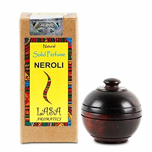 Lasa Aromatics Neroli Natural Solid Profumo Body Musk In Vaso di legno - 6 g