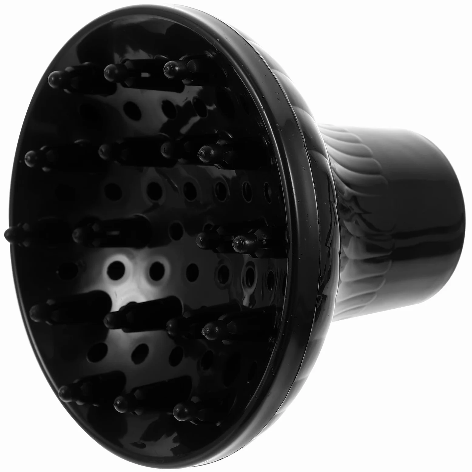 Diffusore per Asciugacapelli Nero in Plastica, Bocchetta 4, 2-4, 8 Cm | Uso Domestico e Salone, Facile da Usare, Struttura Ampia per Volume e Styling dei Ricci