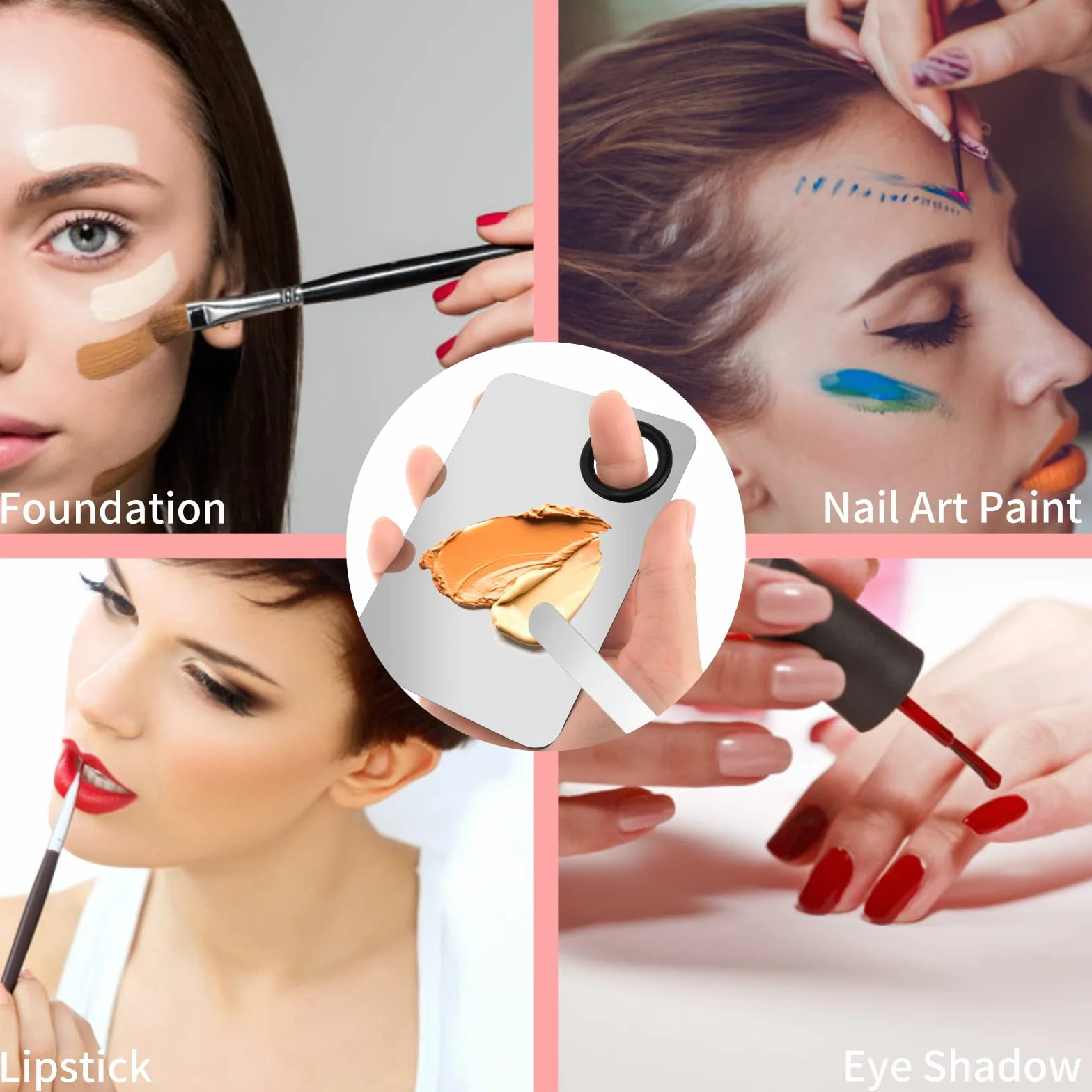 Spatola per Trucco in Acciaio Inossidabile Strumenti per il Trucco Facciale Professionale Spatola per Fondotinta Strumento per Spatola per Trucco Tavolozza per Sfumare il Trucco