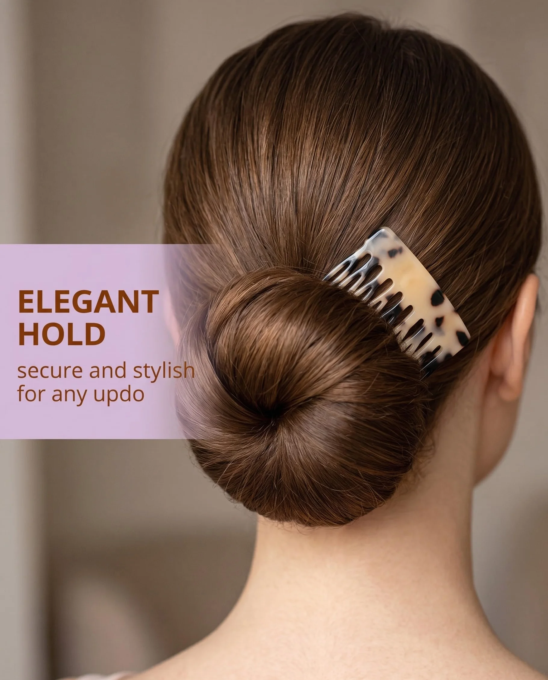 Pettini Fermacapelli Donna 4 Pezzi in Acetato, Stile Francese per Acconciature Eleganti, Ideali per Chignon, Dutt e Raccolti con Tenuta Forte e Duratura.
