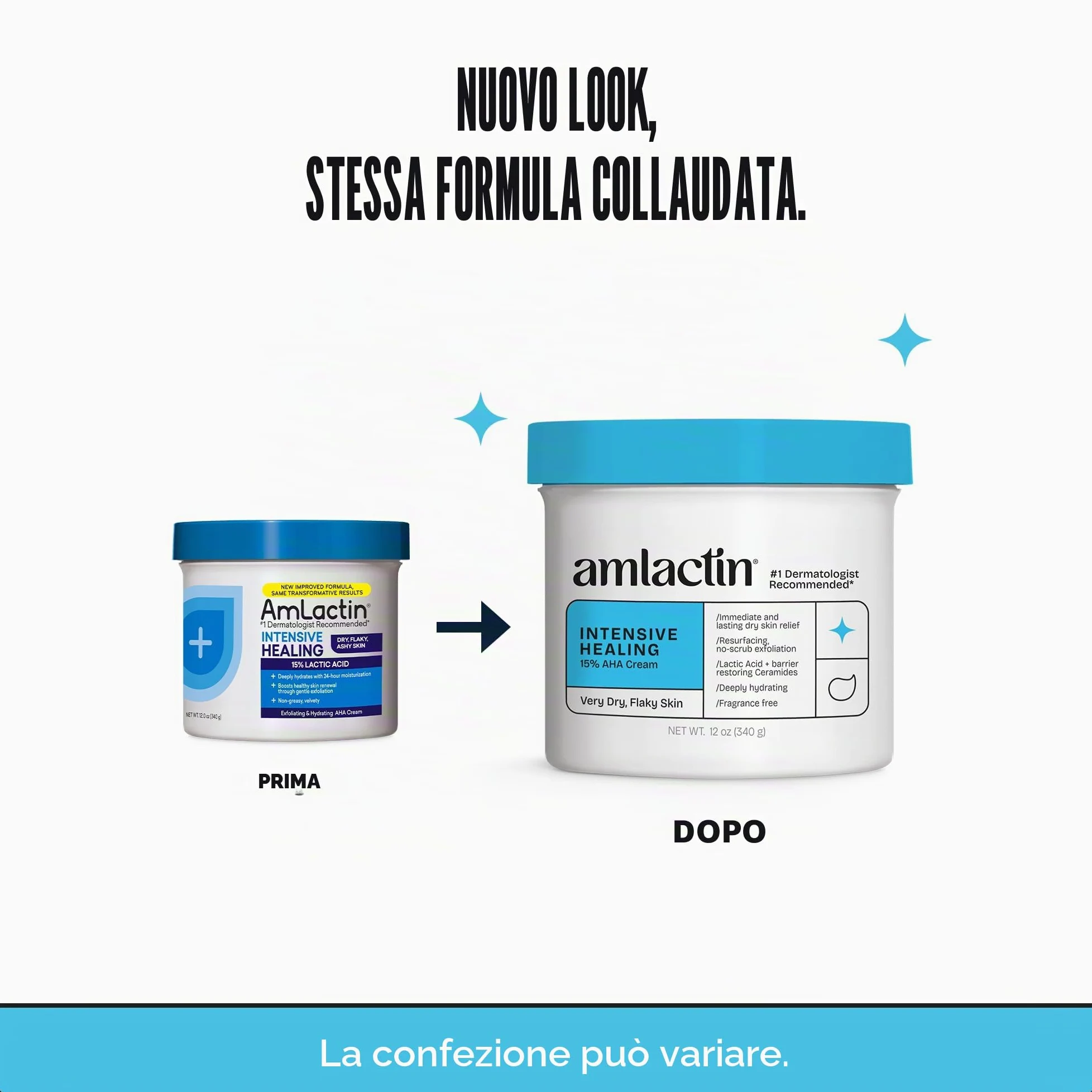 AmLactin Crema idratante Rapid Relief Moisturizing Cream, Crema per corpo e mani Dry Skin – Tubi da 12 oz (imballaggio può variare)