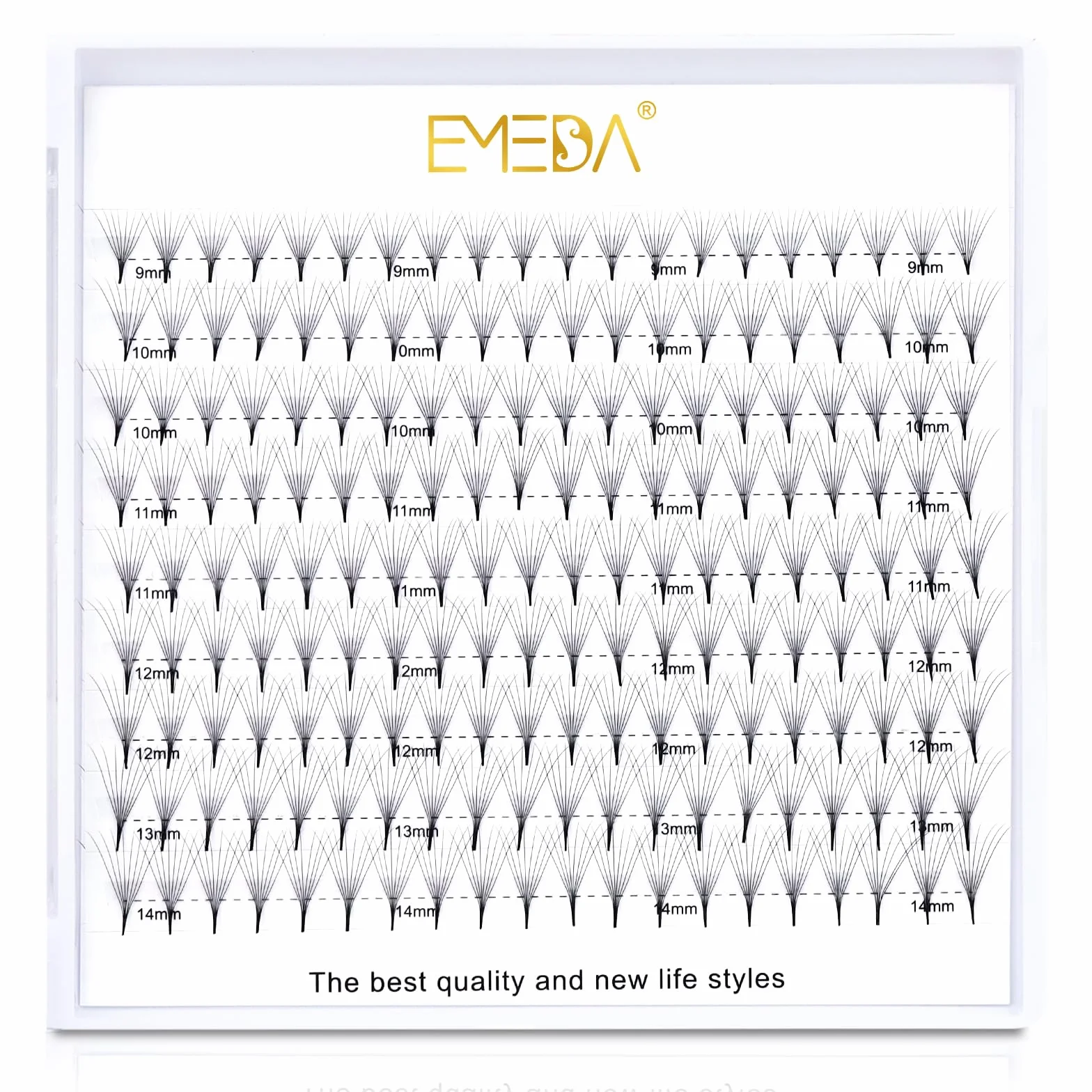 EMEDA Premade Volume Fan 8D Extension ciglia 9 linee D Ciglia arricciate Volume ciglia 0.07mm 9mm-14mm Mix Length Extension ciglia voluminose pre-confezionate Ciglia a grappolo 8D (8D D 0.07 Mix)