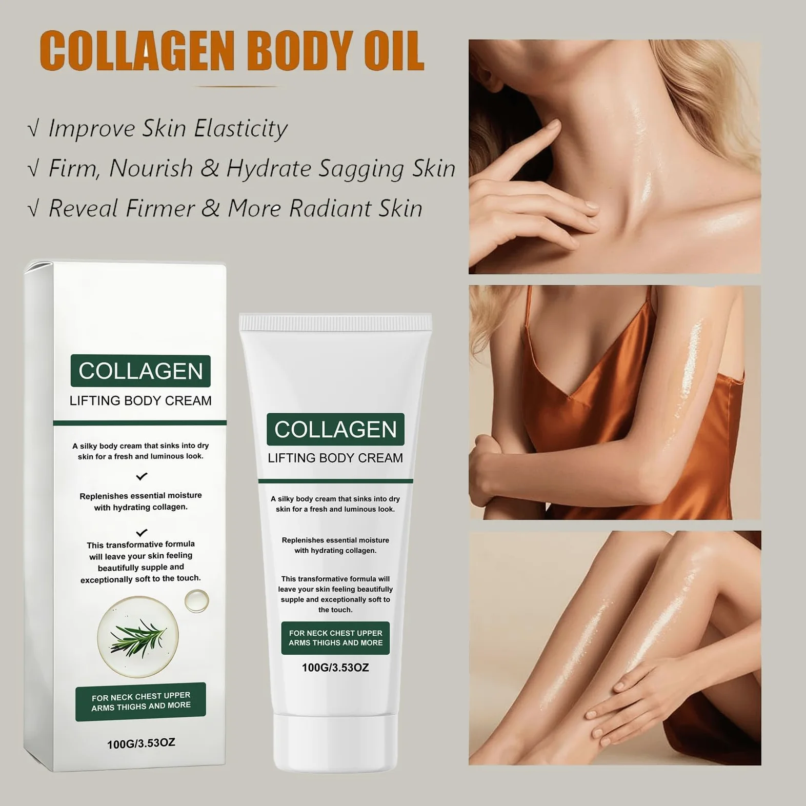 Olio per il corpo al collagene con texture setosa idratante, lozione per il corpo rassodante, olio idratante per la cura della pelle per donne, per la cura quotidiana del corpo e della pelle (6
