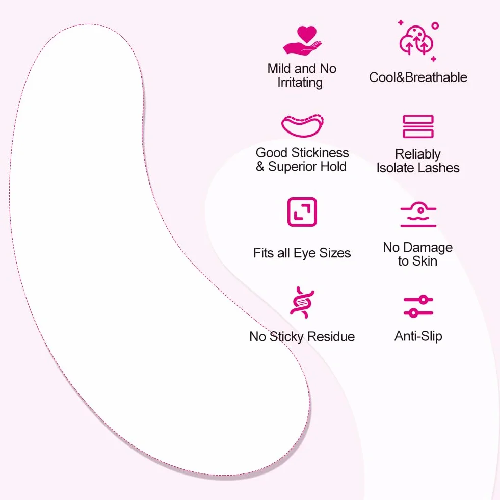 Lunamoon Cerotti Gel per Estensioni Ciglia 100 Paio Eye Pads Occhio Patch Extension Ciglia Pads Occhi da Ciglia Finte Eye Gel Patches for Eyelash Extension
