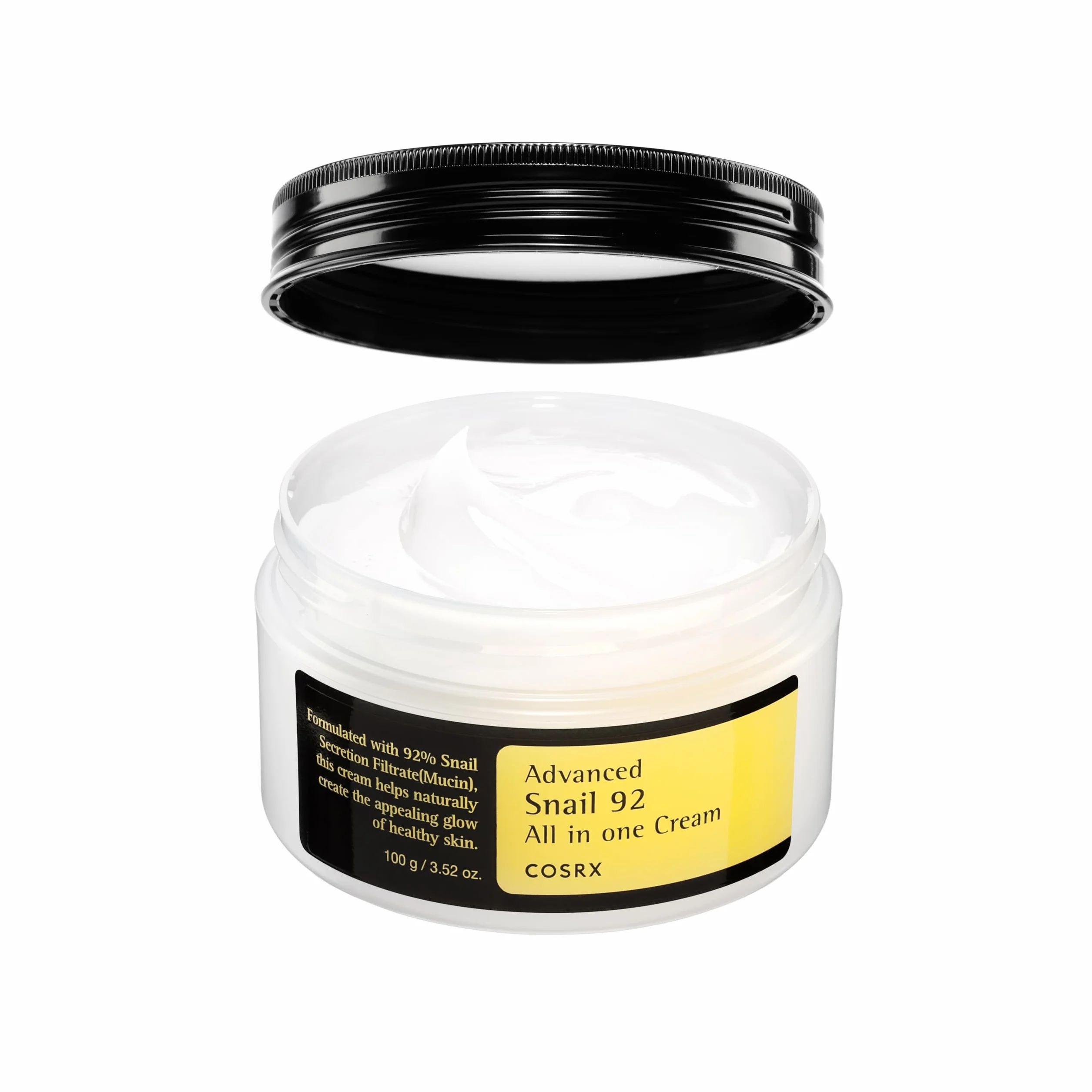 COSRX Advanced Snail 92 Crema tutto in uno, 3,53 oz/100 g | Secrezione idratante della mucina di lumaca filtrata al 92% | Idratante viso, lunga durata, idratazione profonda e intensa, 100 g