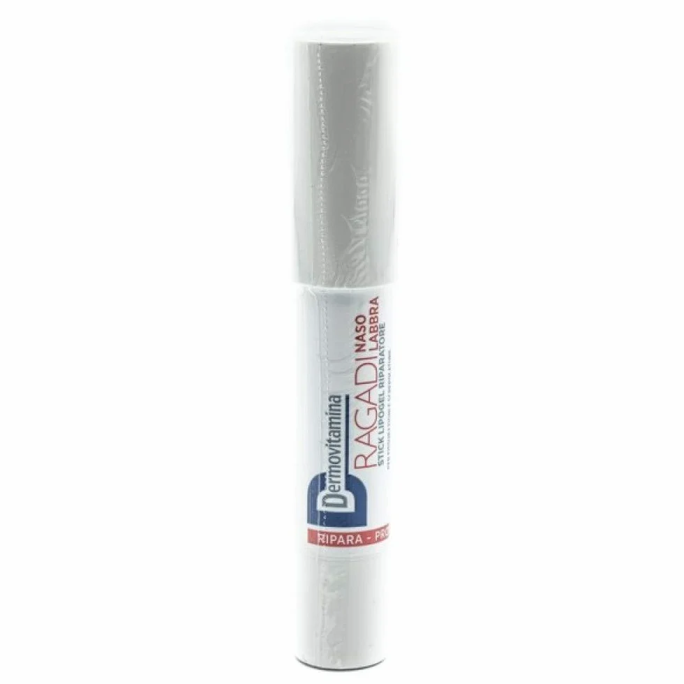 Dermovitamina Ragadi Naso Labbra - Stick per Labbra e Naso Screpolato - Stick Lipogel Rigenerante - Aroma Vaniglia - Senza Conservanti - Lim Balm da 3 ml
